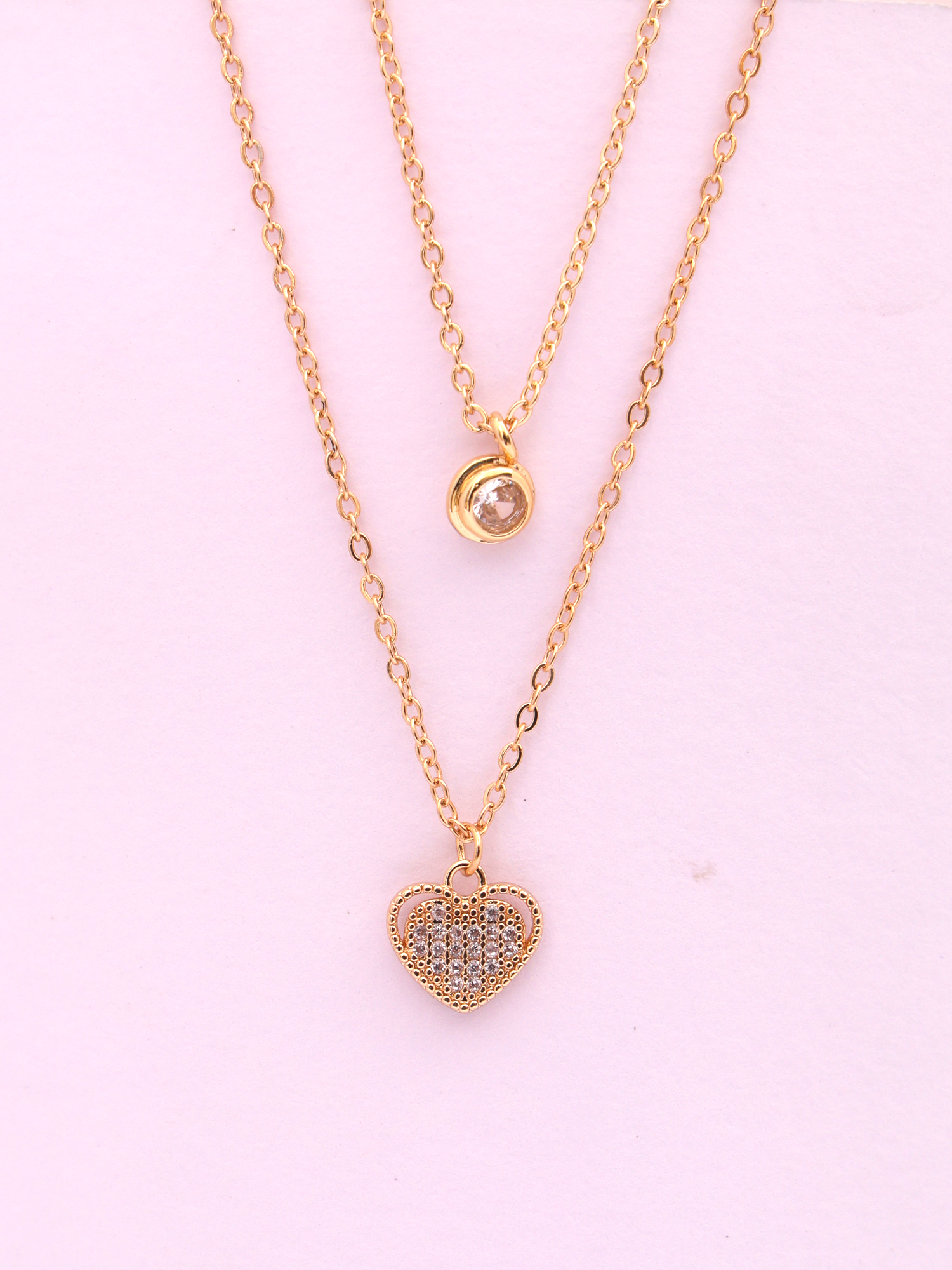 Veloura Heart Glow Double-Layer Anti-Tarnish Necklace
