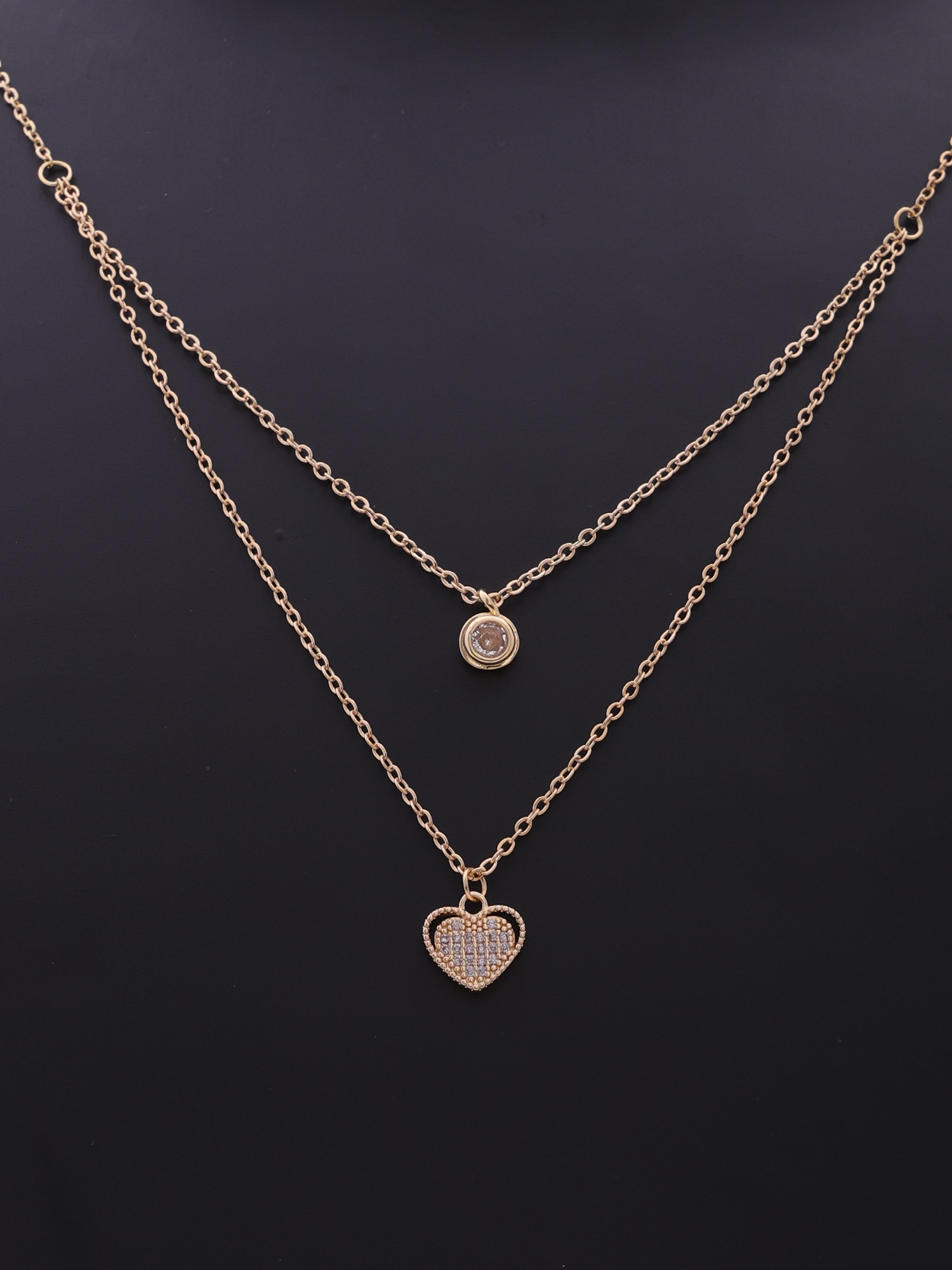 Veloura Heart Glow Double-Layer Anti-Tarnish Necklace