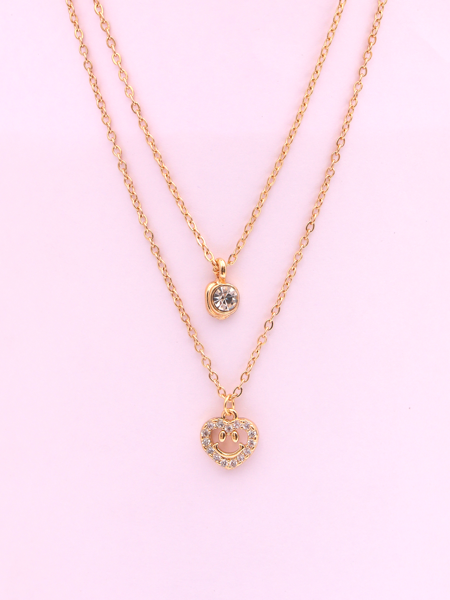 Happy Charm Double-Layer Anti-Tarnish Necklace