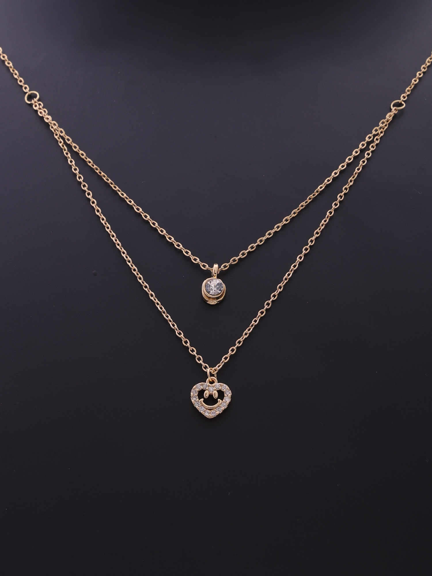 Happy Charm Double-Layer Anti-Tarnish Necklace