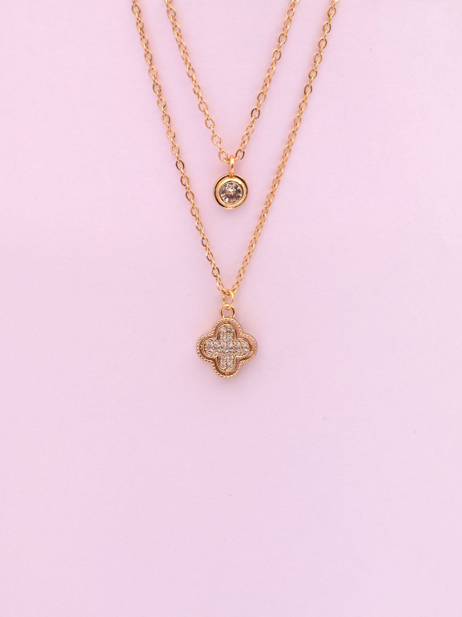 Lucky Charm Clover Double-Layer Anti-Tarnish Necklace