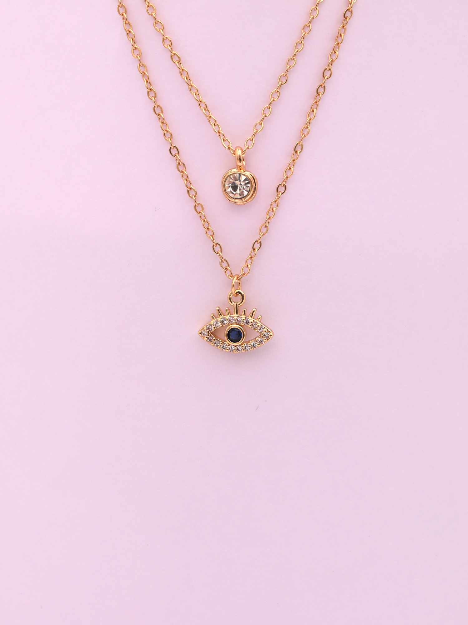 Evil Eye Glow Double-Layer Anti-Tarnish Necklace