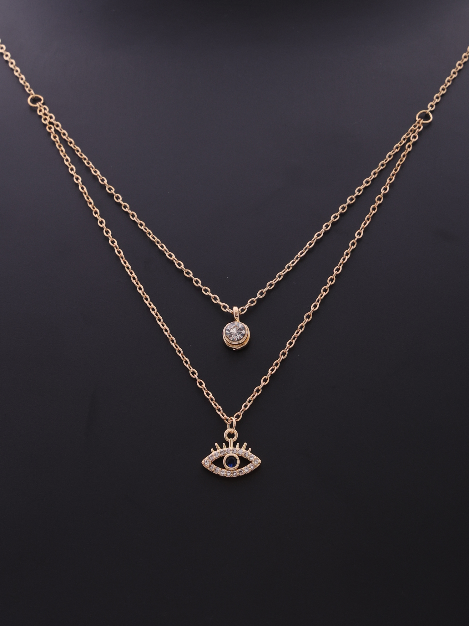 Evil Eye Glow Double-Layer Anti-Tarnish Necklace
