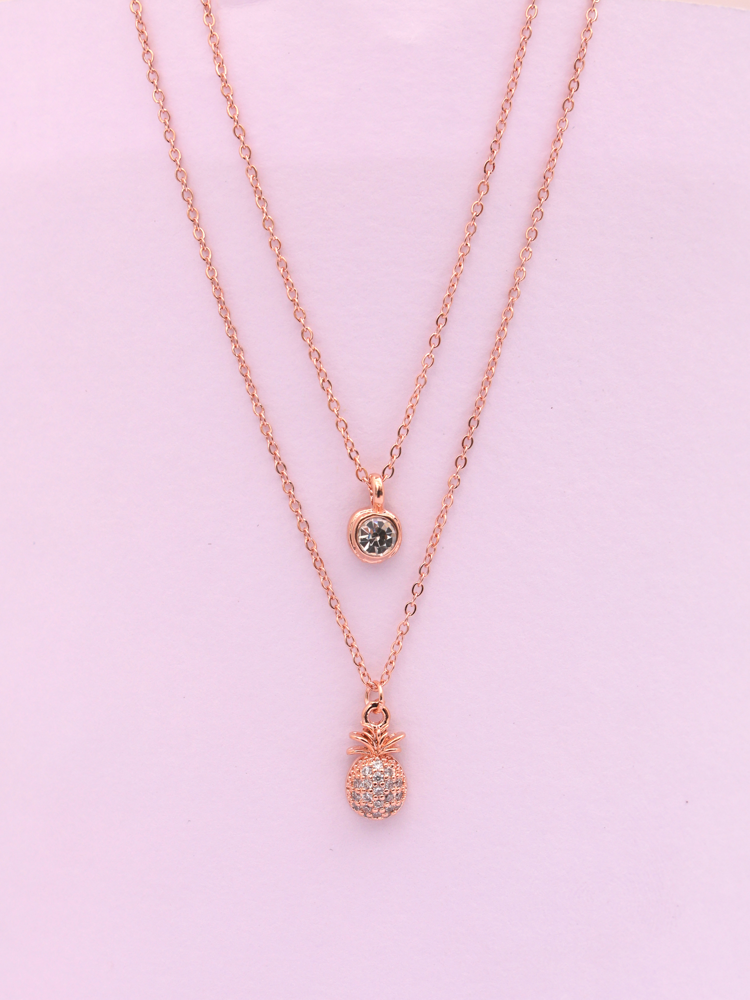 Tropical Glow Pineapple Double-Layer Anti-Tarnish Necklace