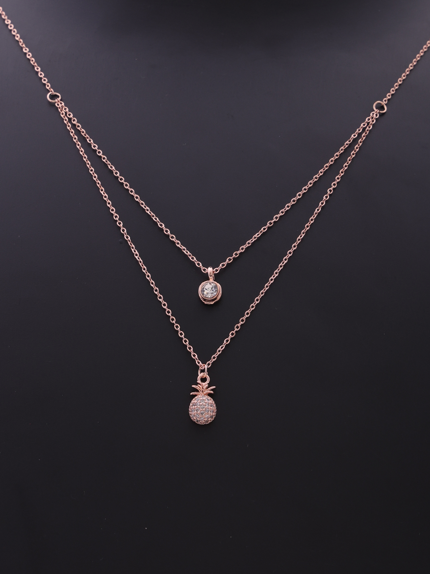 Tropical Glow Pineapple Double-Layer Anti-Tarnish Necklace