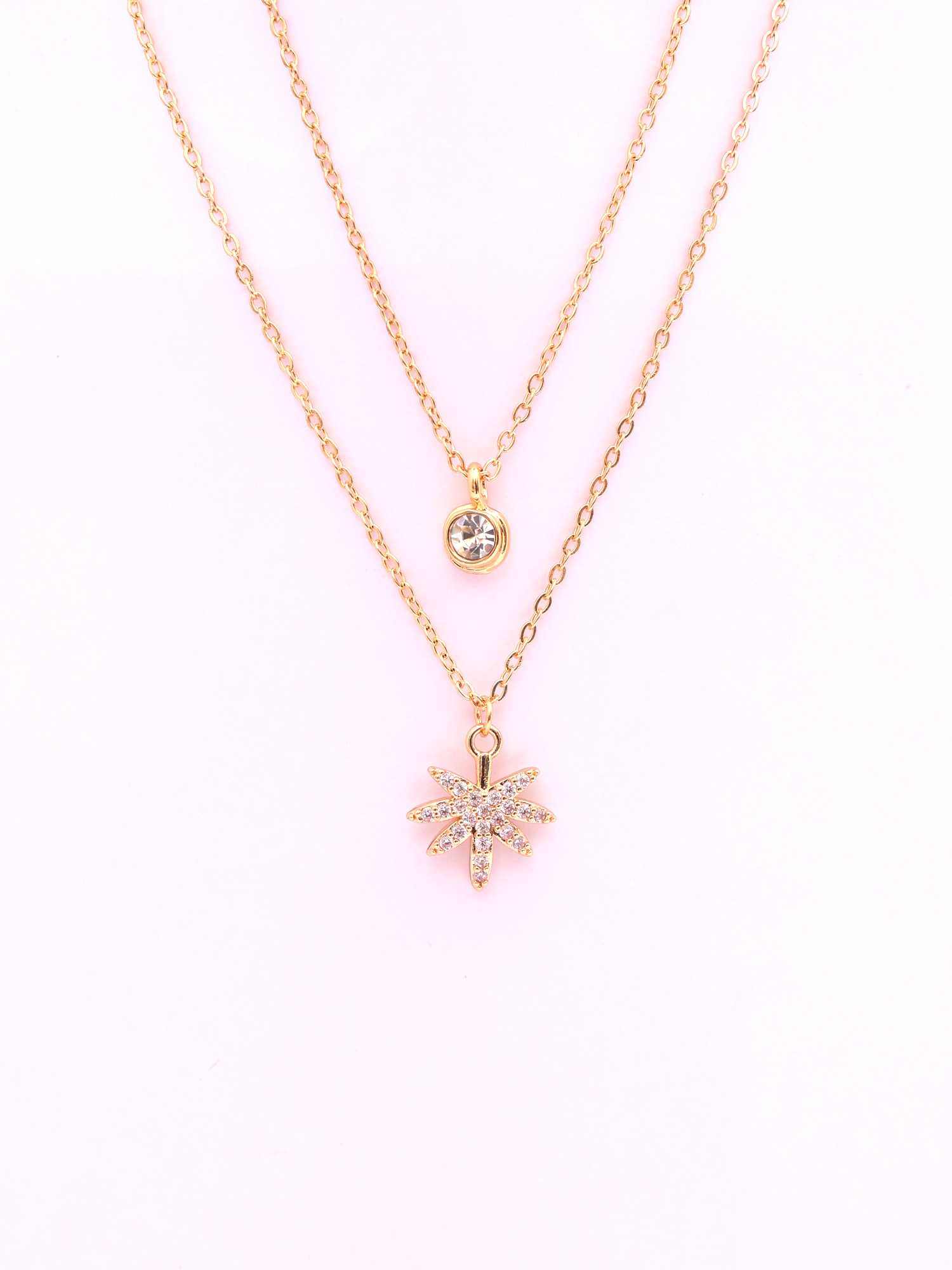 Tropical Luxe Palm Double-Layer Anti-Tarnish Necklace