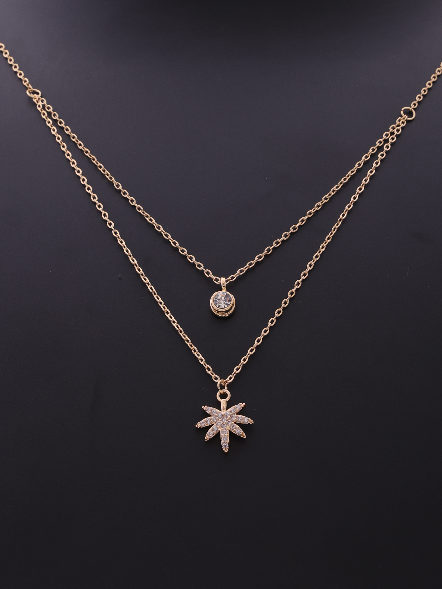 Tropical Luxe Palm Double-Layer Anti-Tarnish Necklace