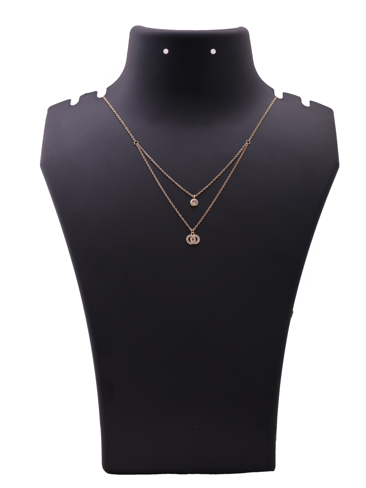 Elegant Interlock Charm Double Layer Anti-Tarnish Necklace