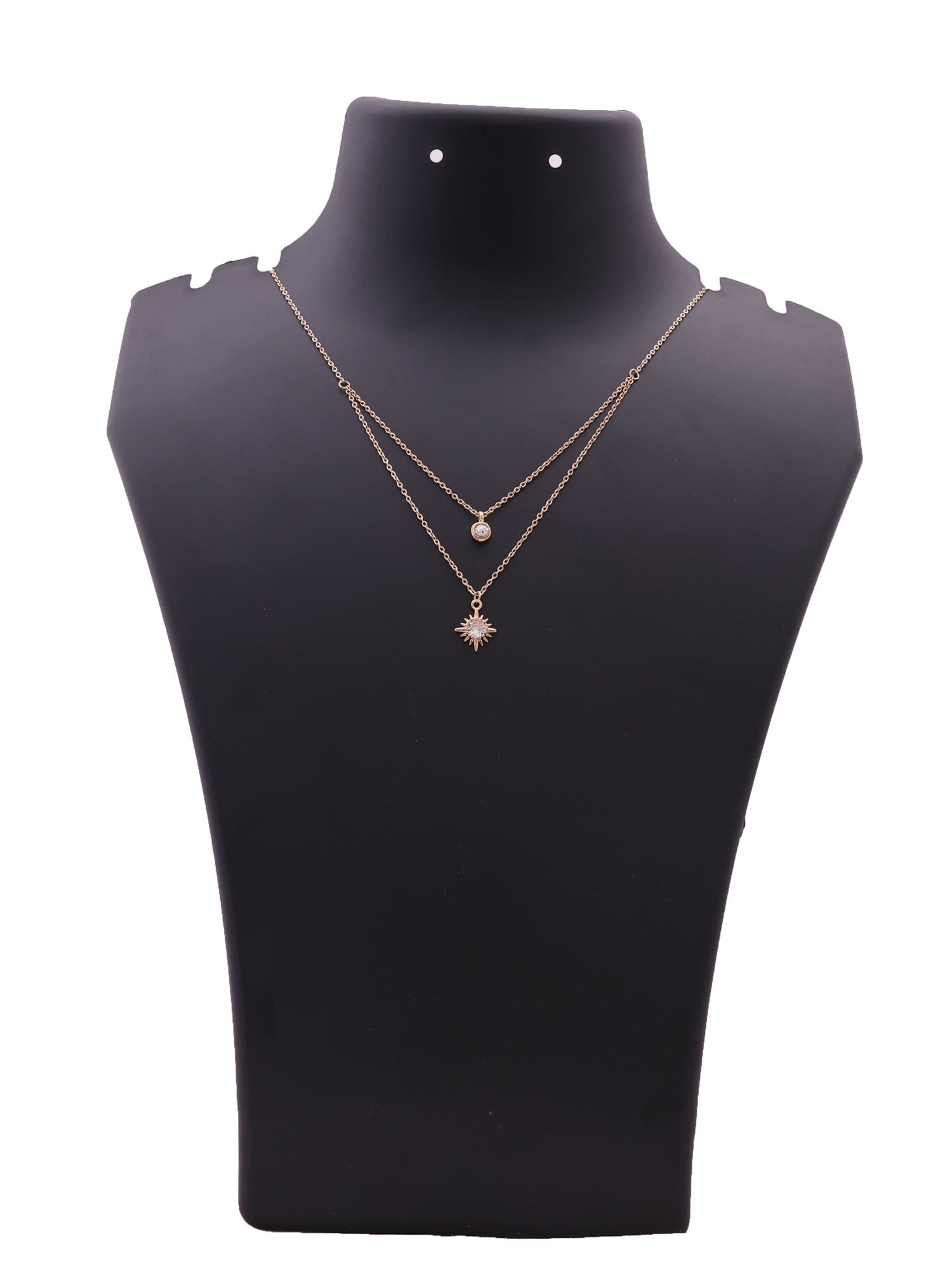 Radiant Sunburst Crystal Anti-Tarnish Layered Necklace