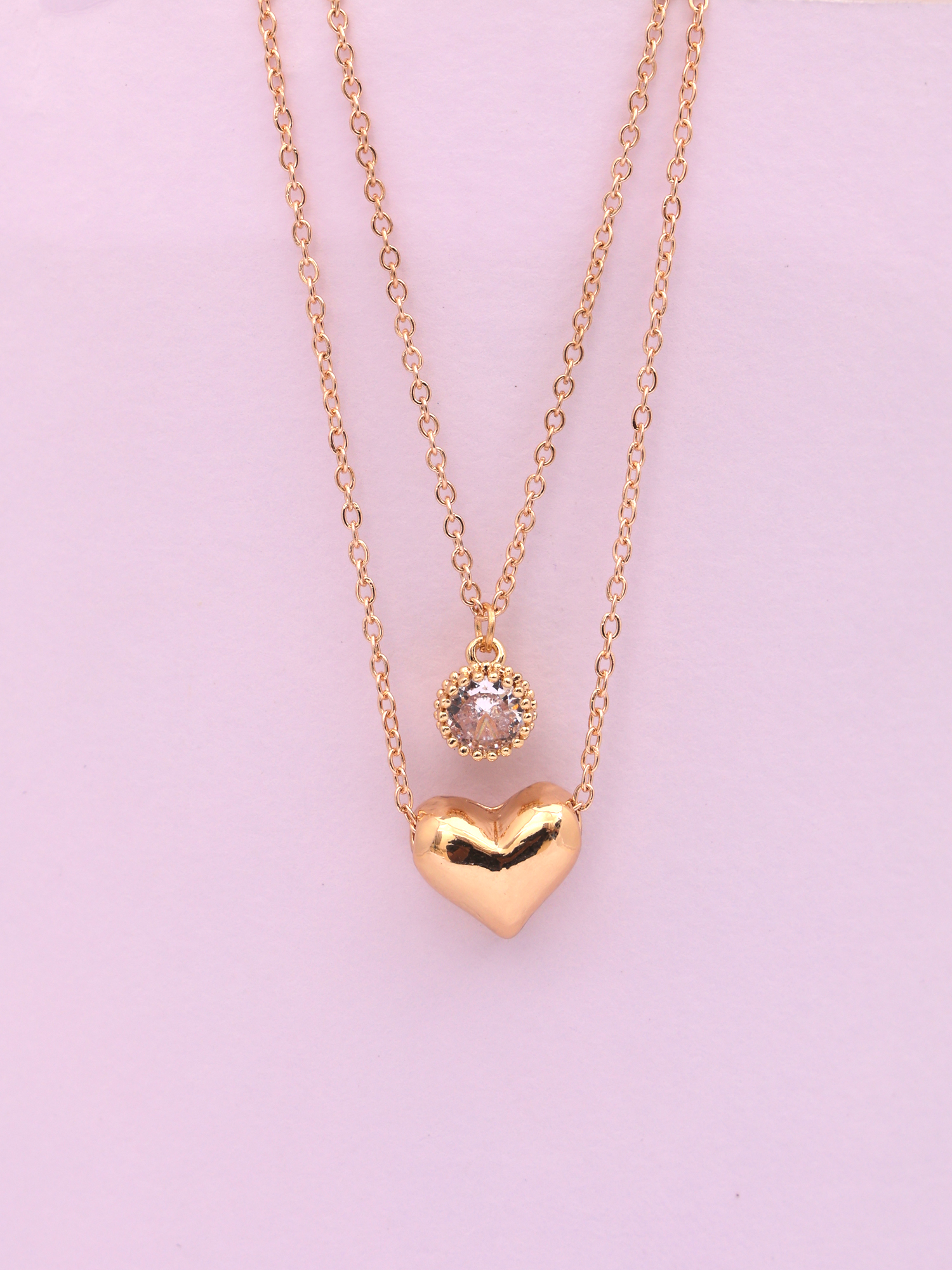 Luxe Heart Glow Double-Layer Anti-Tarnish Necklace