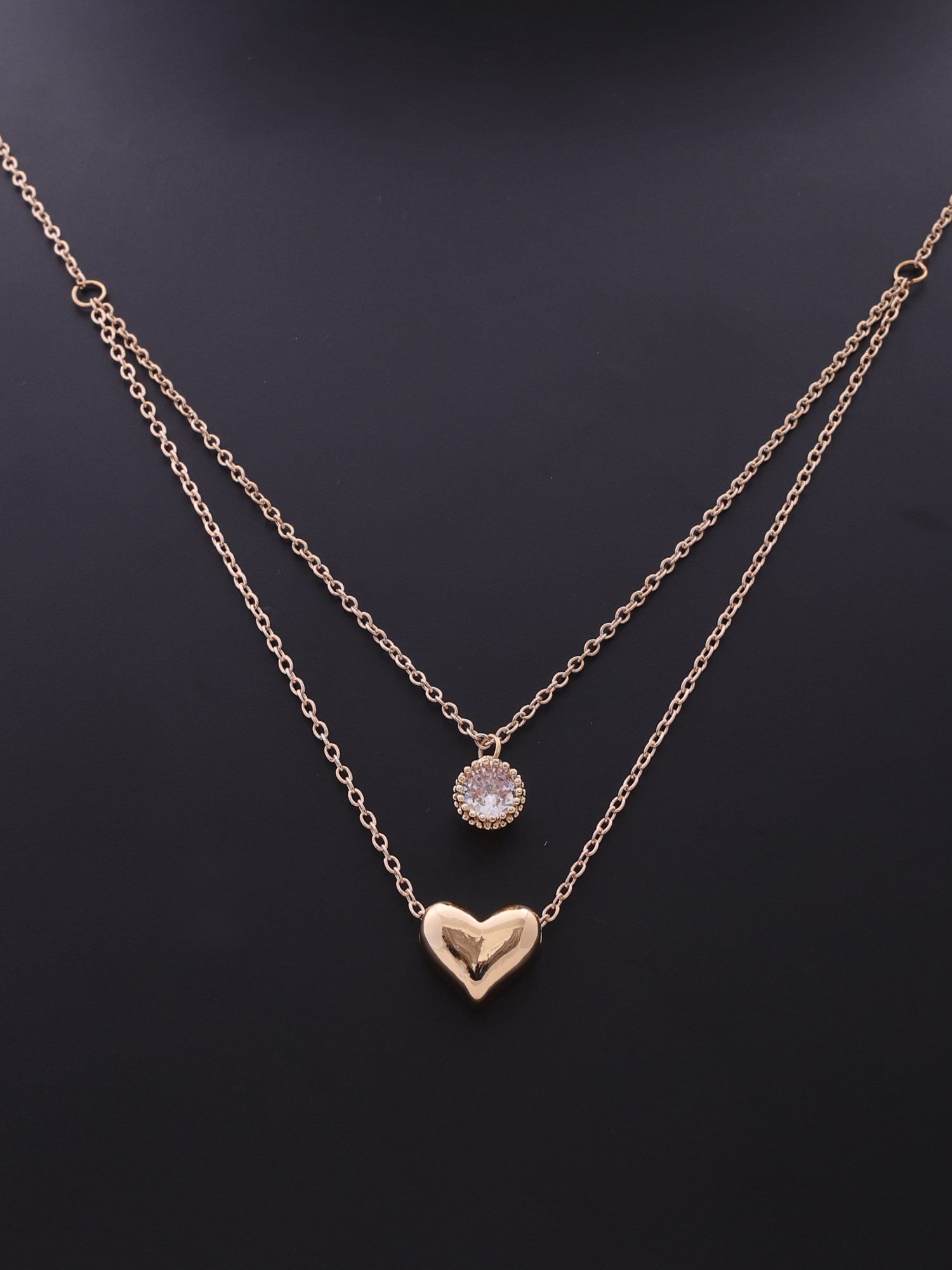 Luxe Heart Glow Double-Layer Anti-Tarnish Necklace