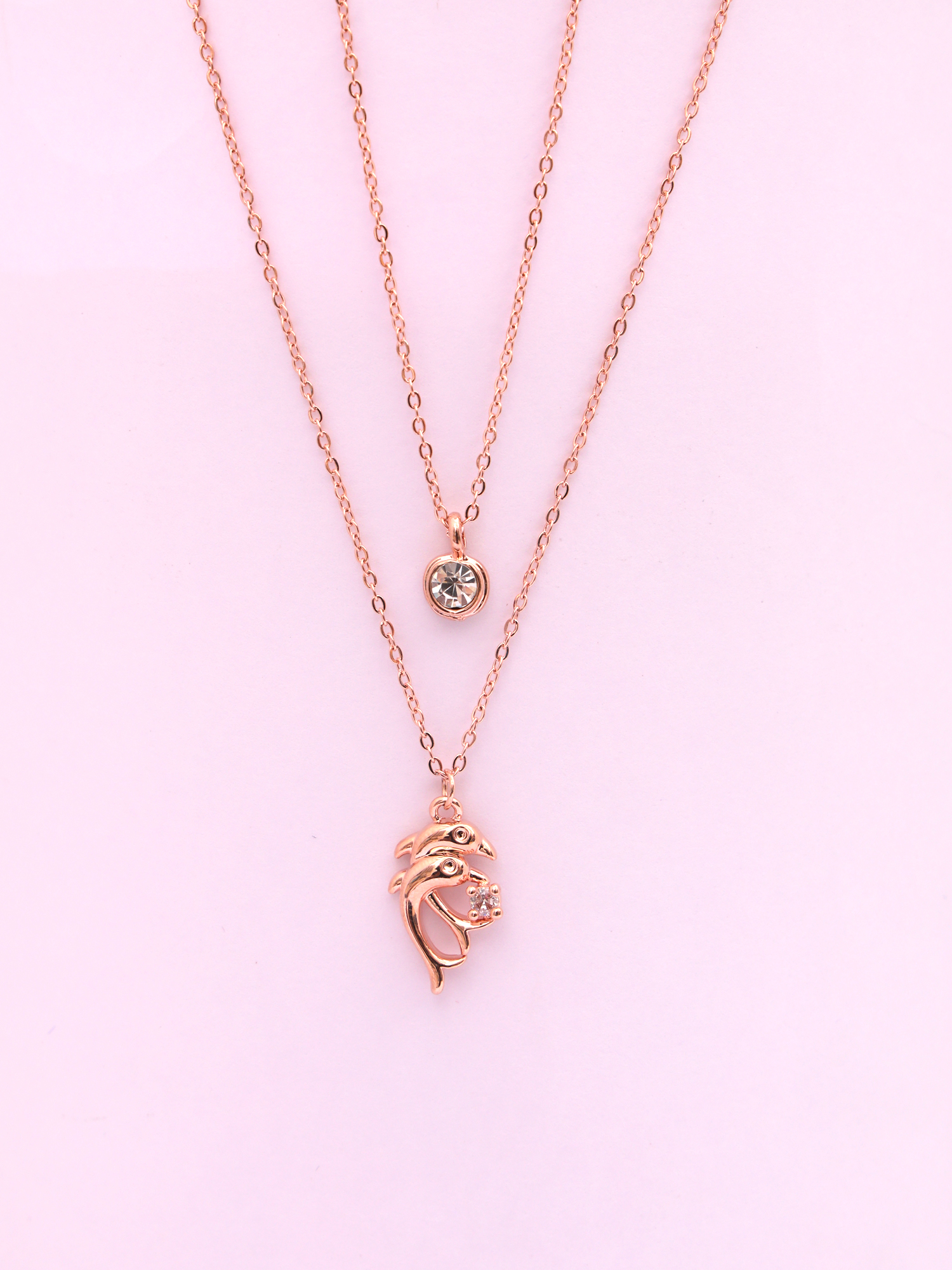 Dolphin Grace Anti-Tarnish Layered Necklace
