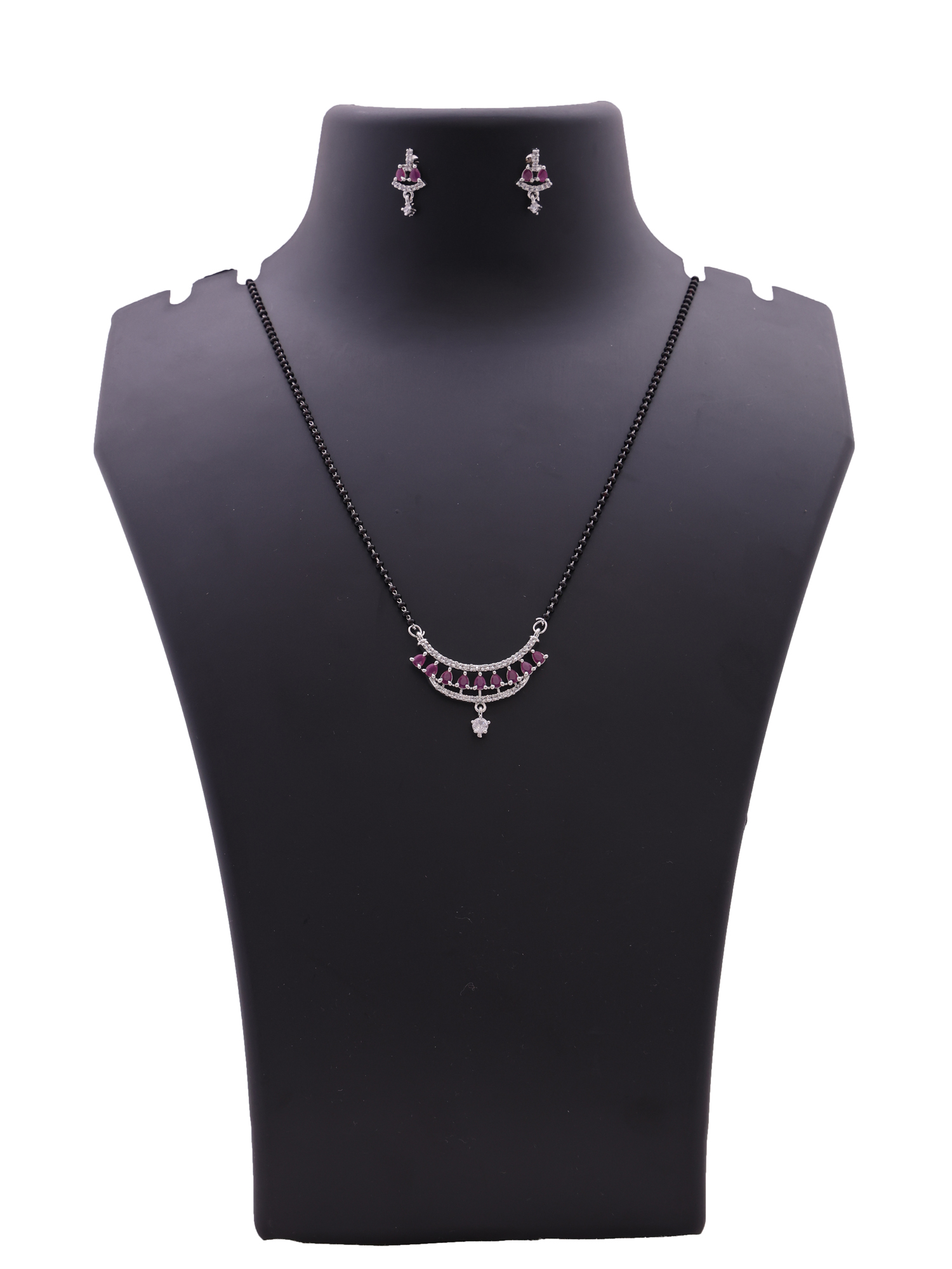 Ruby Elegance Mangalsutra Necklace Set
