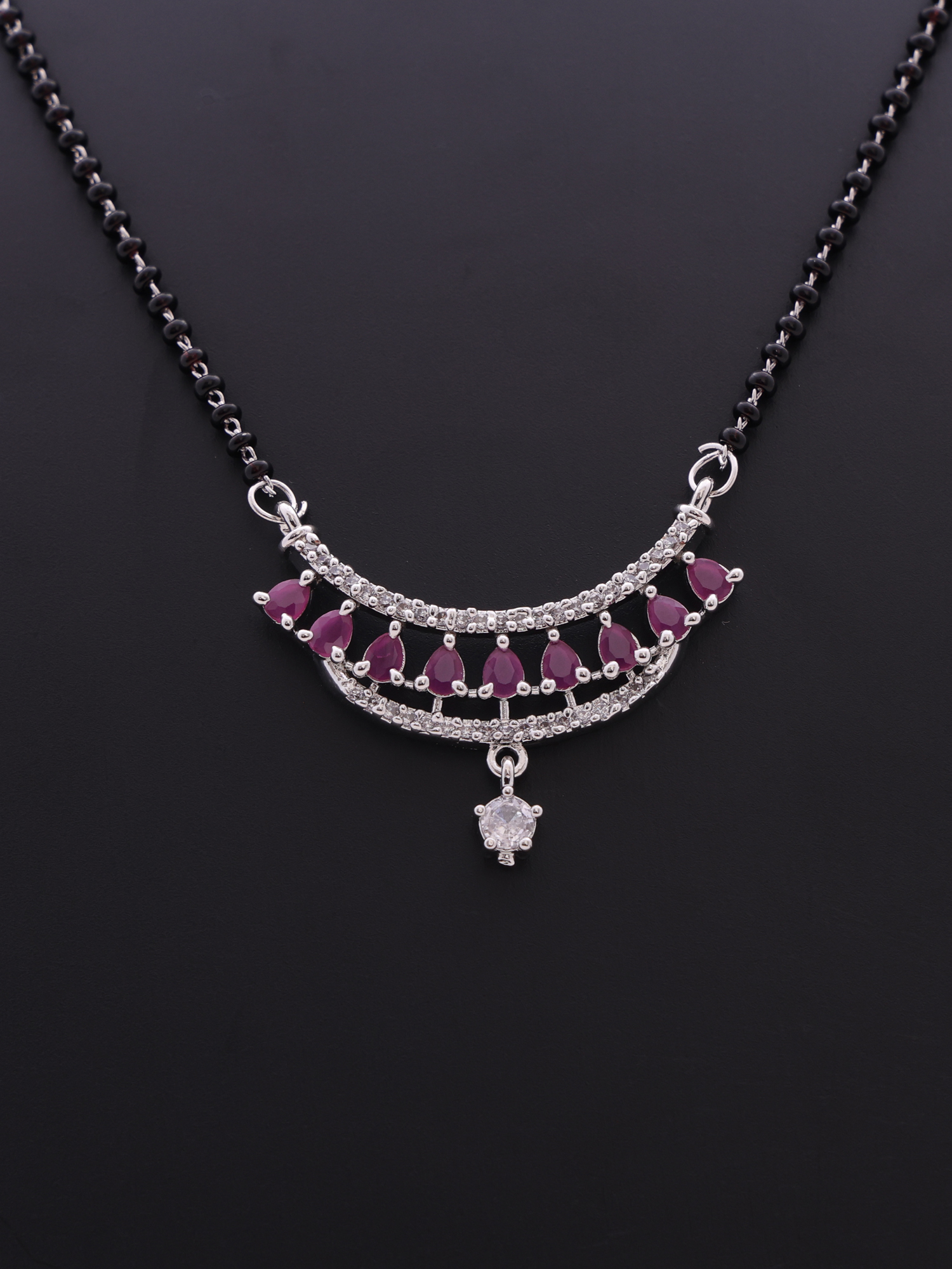 Ruby Elegance Mangalsutra Necklace Set
