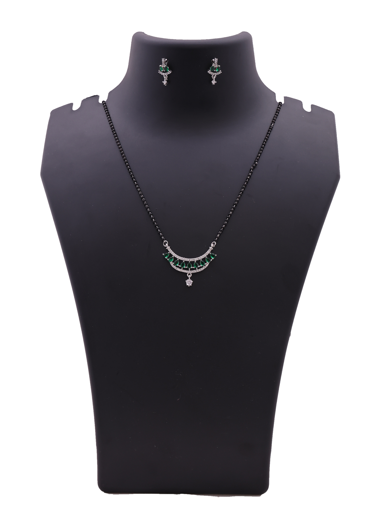Emerald Arc Mangalsutra Necklace Set