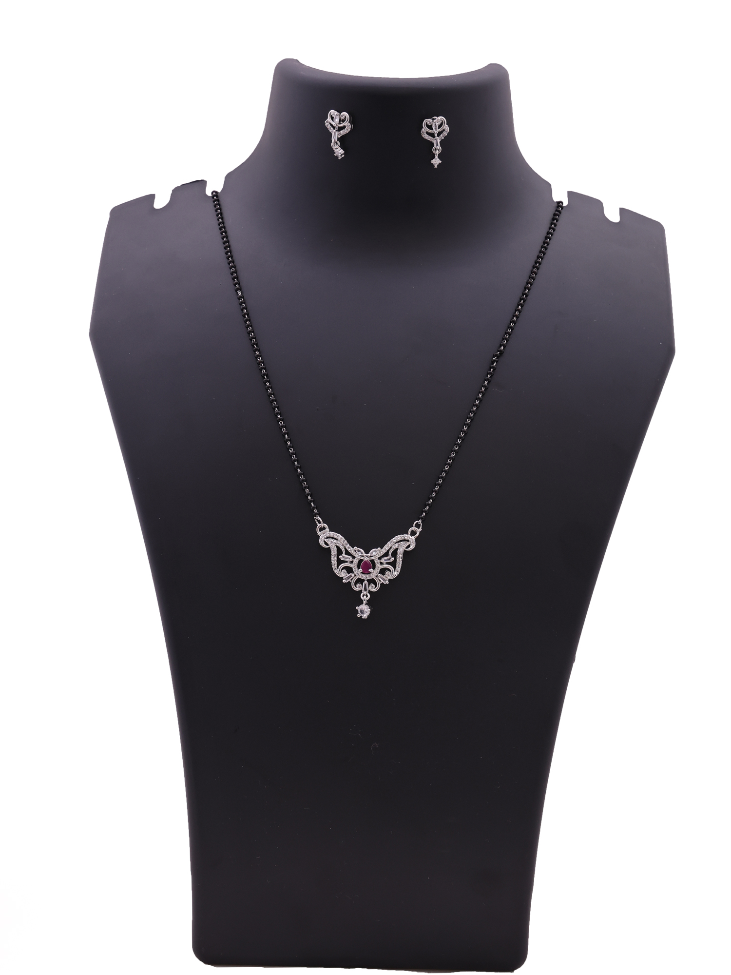 Ruby Charm Vine Mangalsutra Necklace Set