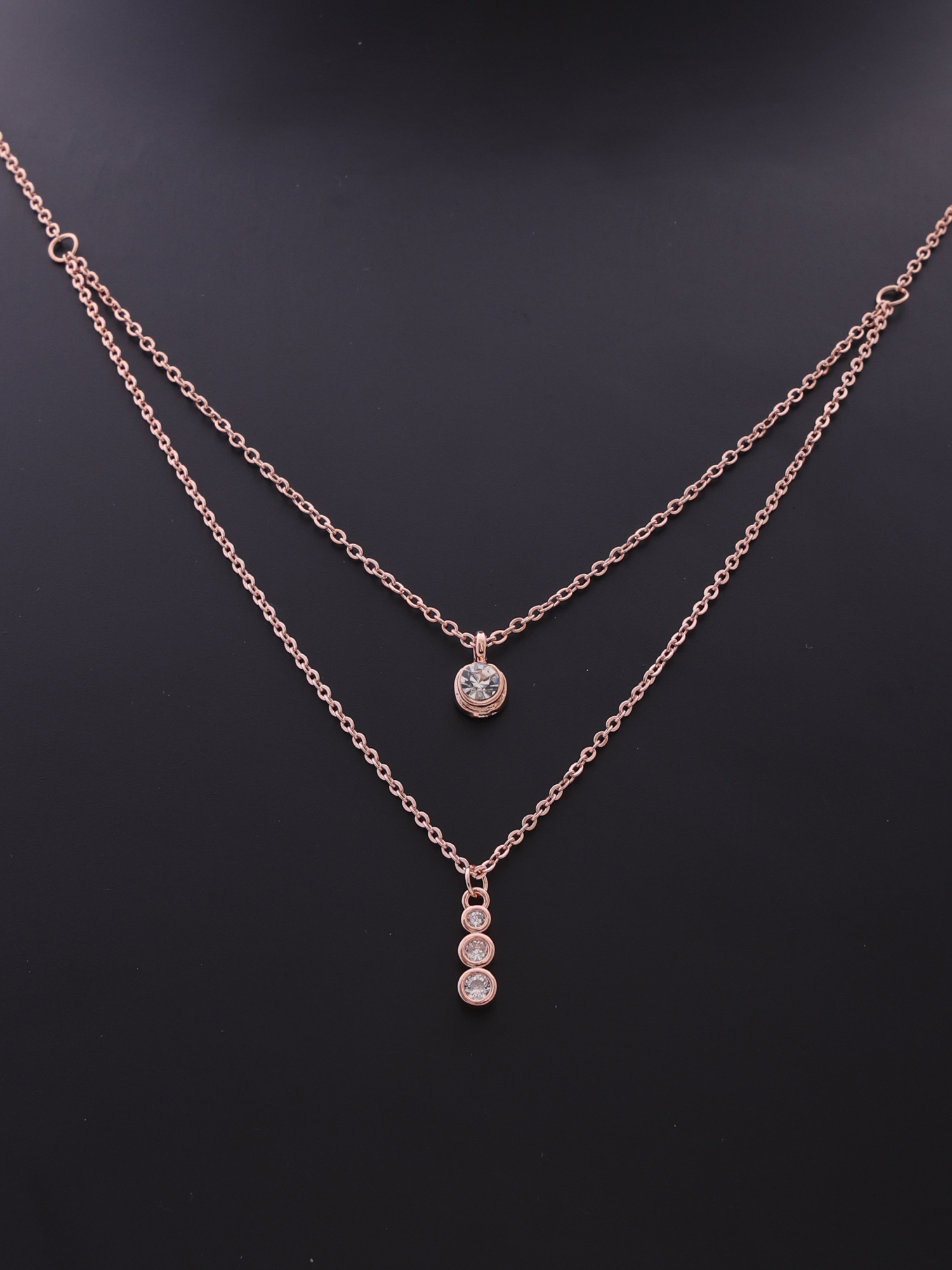 Gold Layered Drop Pendant Necklace