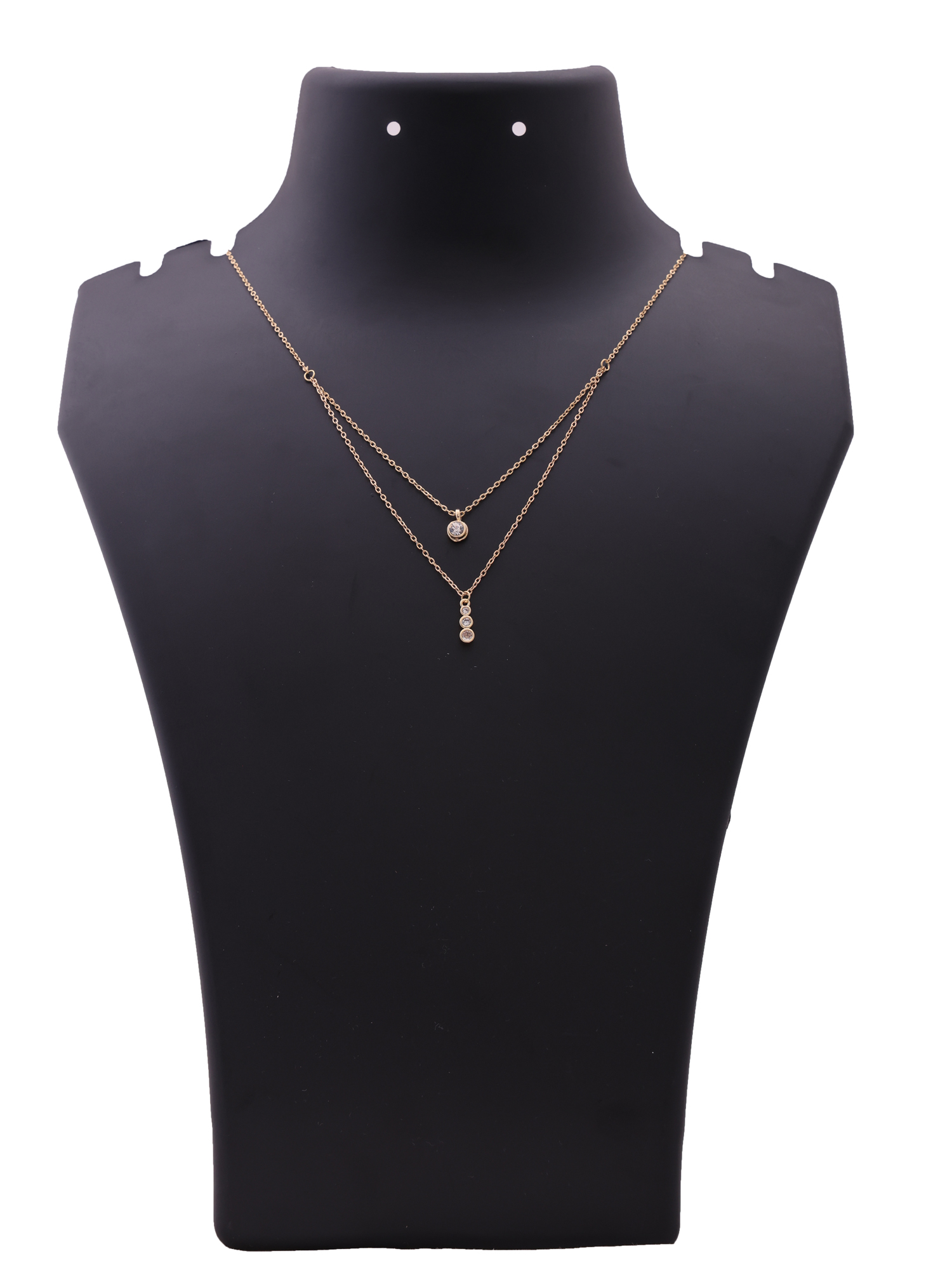 Gold Layered Drop Pendant Necklace