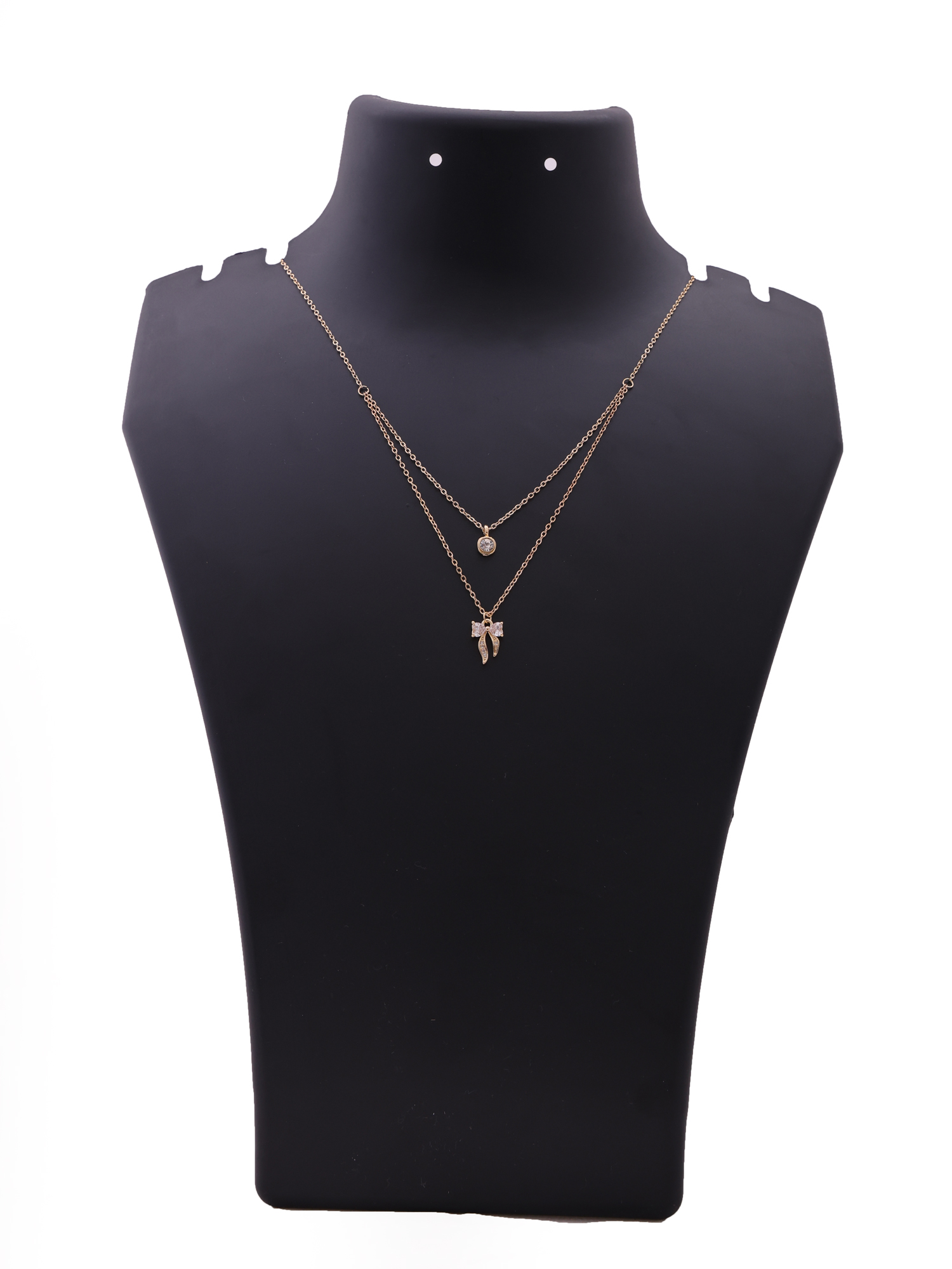Butterfly Bow Layered Necklace (Gold & Rose Gold)