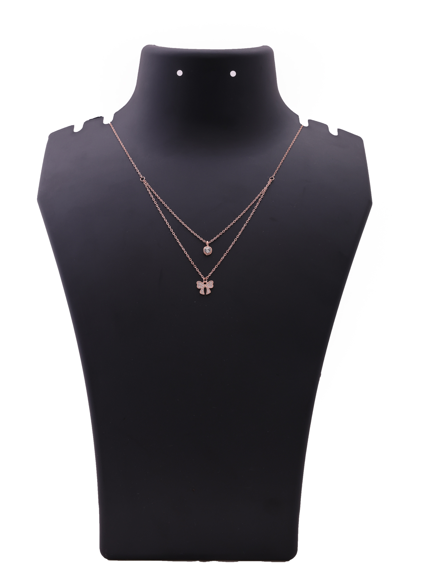 Butterfly Bow Layered Necklace (Gold & Rose Gold)