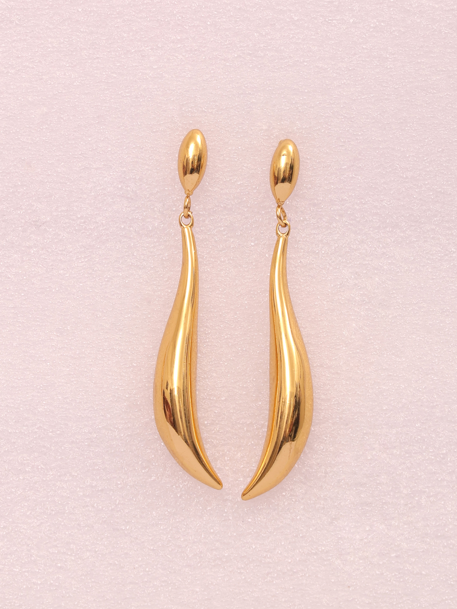 Golden Curve Drop Earrings