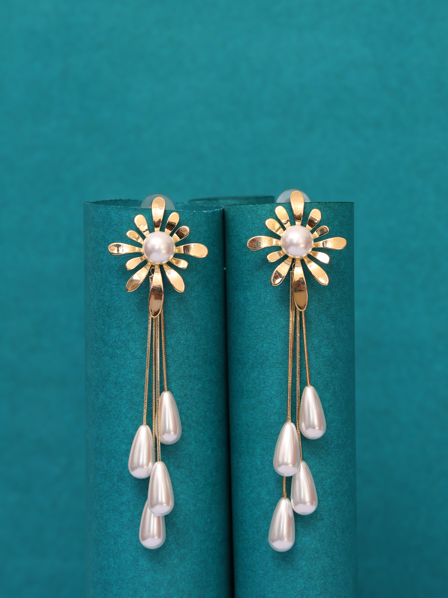 Pearl Bloom Cascade Anti-Tarnish Earrings