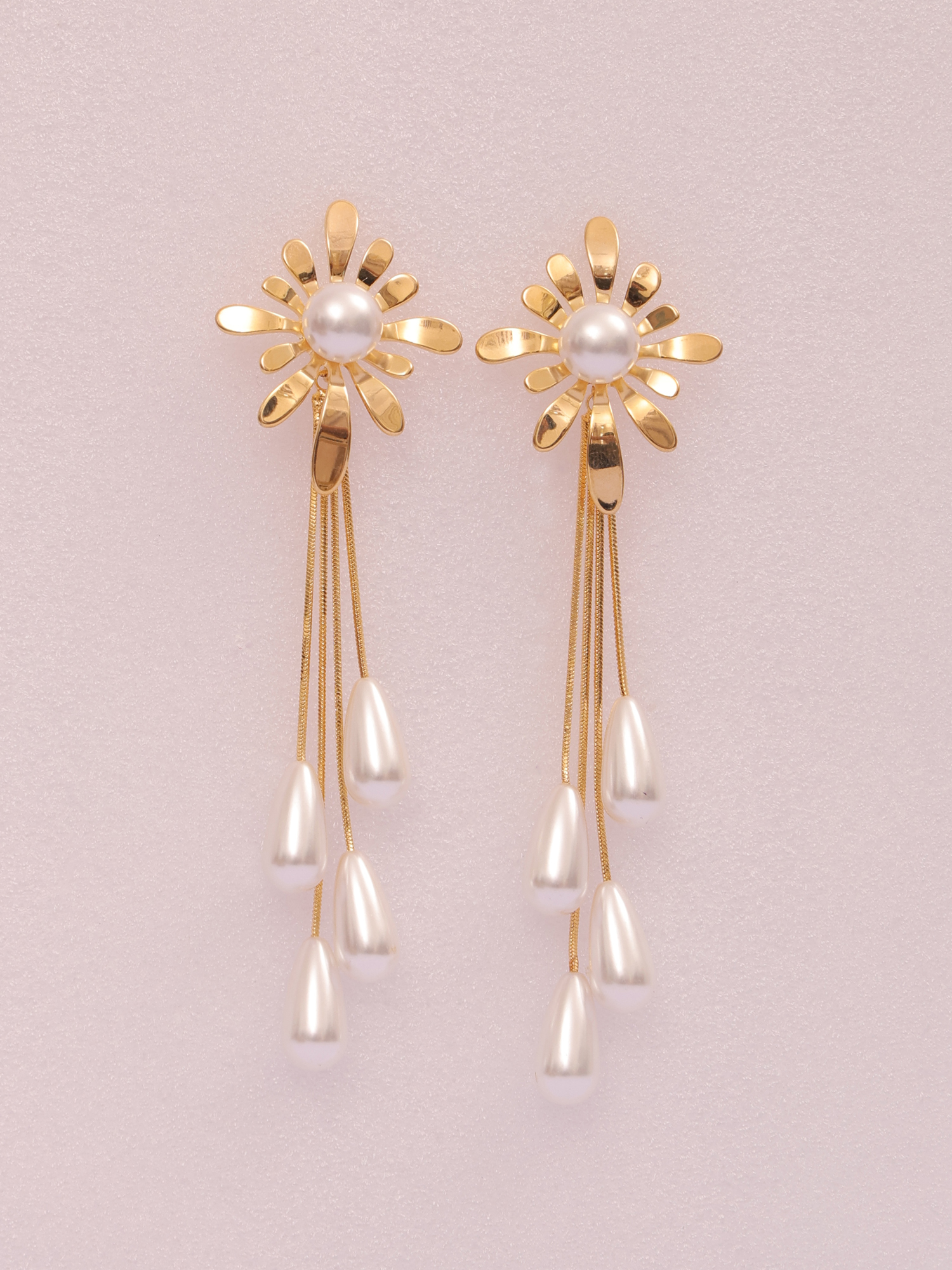 Pearl Bloom Cascade Anti-Tarnish Earrings