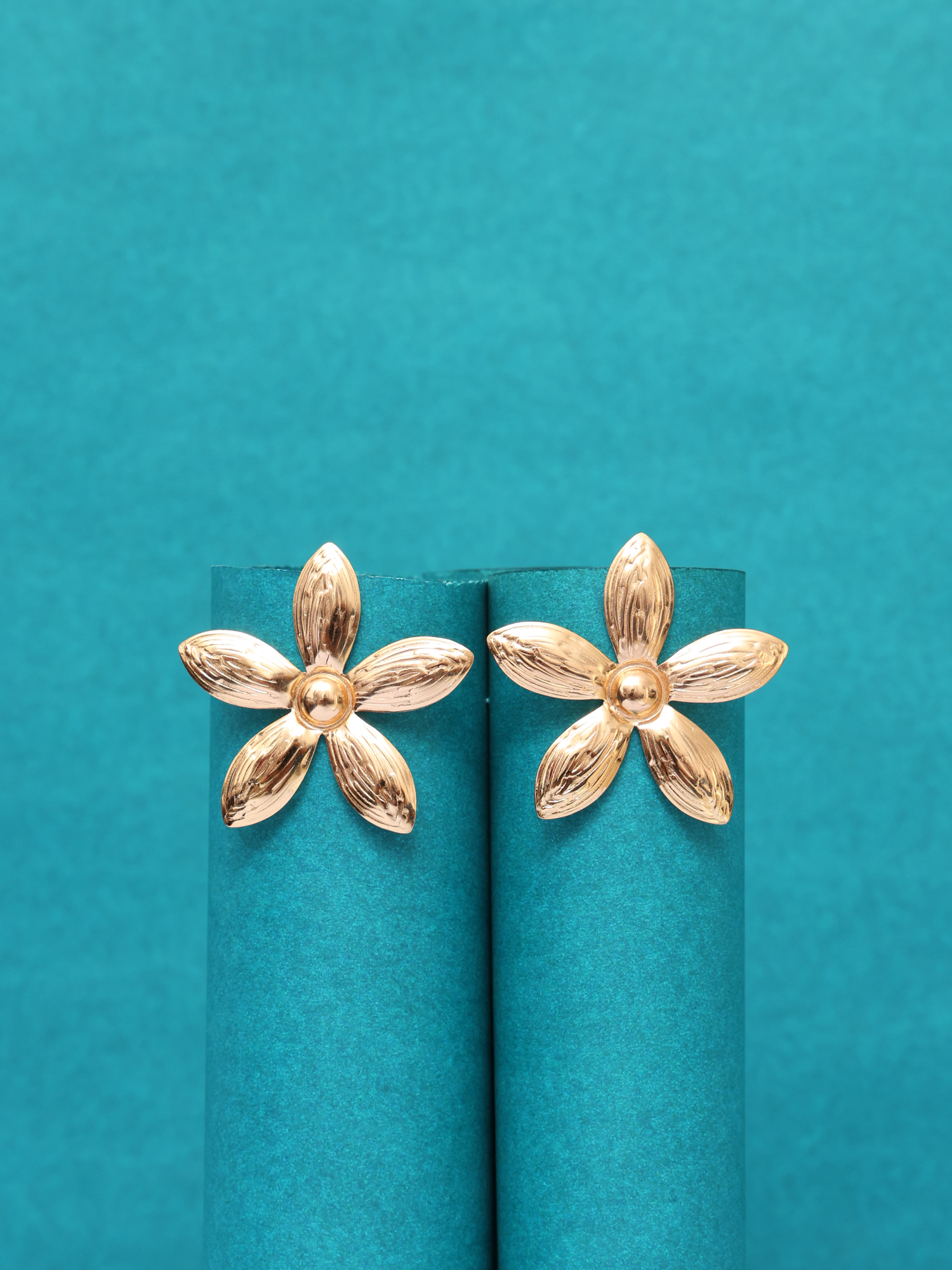 Golden Daisy Anti-Tarnish Stud Earrings