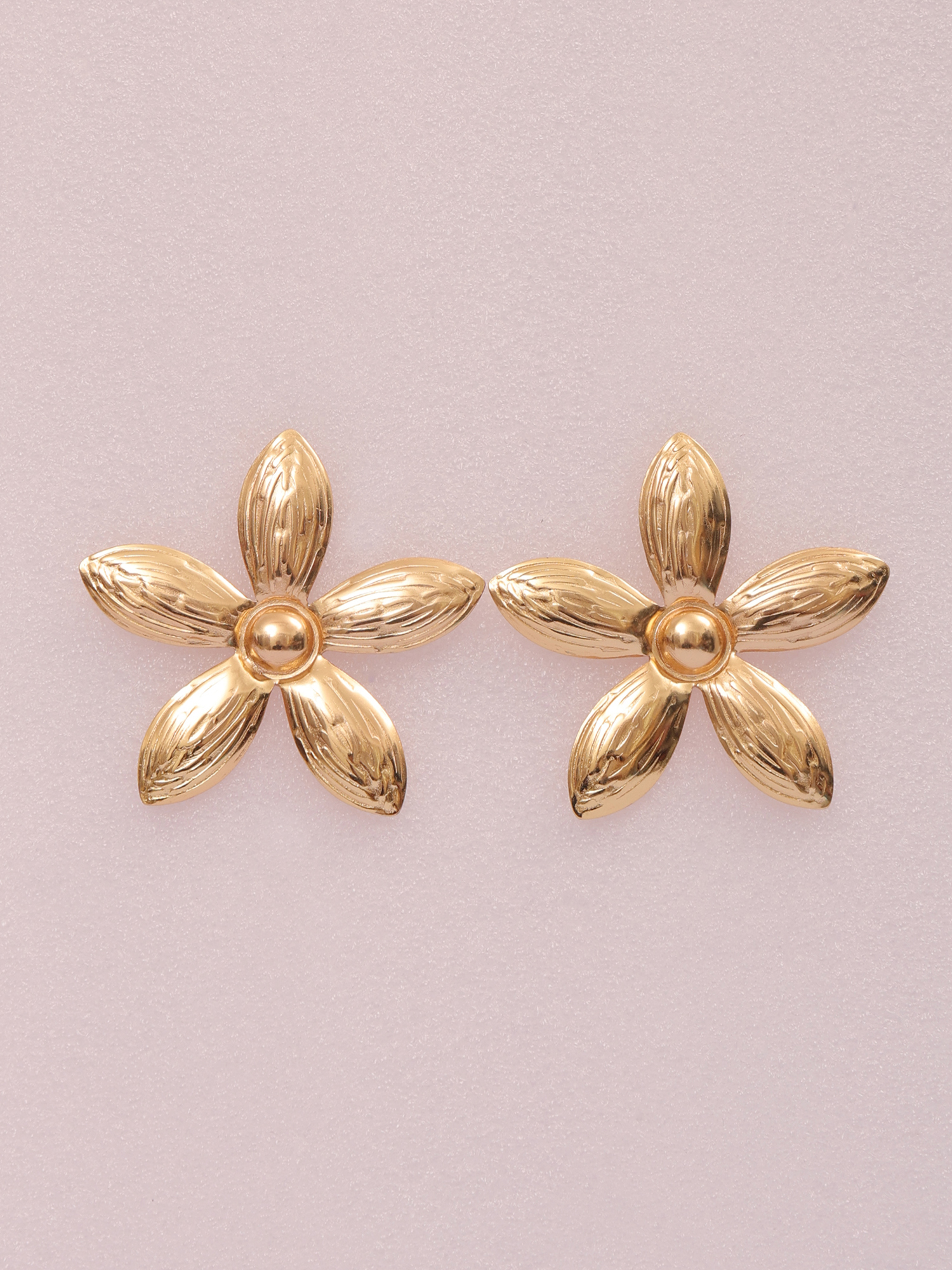 Golden Daisy Anti-Tarnish Stud Earrings