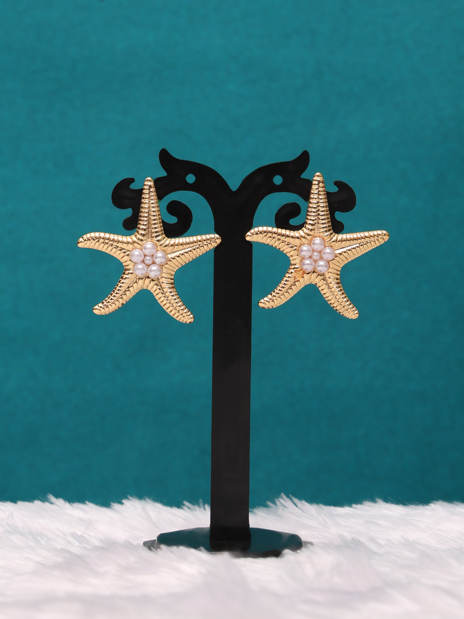 Pearl Starfish Anti-Tarnish Stud Earrings