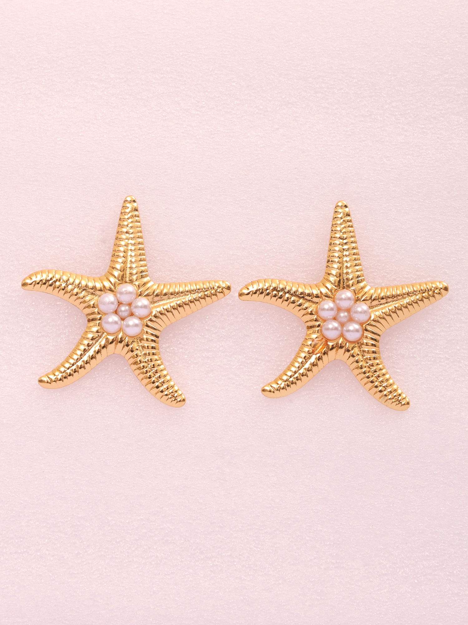 Pearl Starfish Anti-Tarnish Stud Earrings