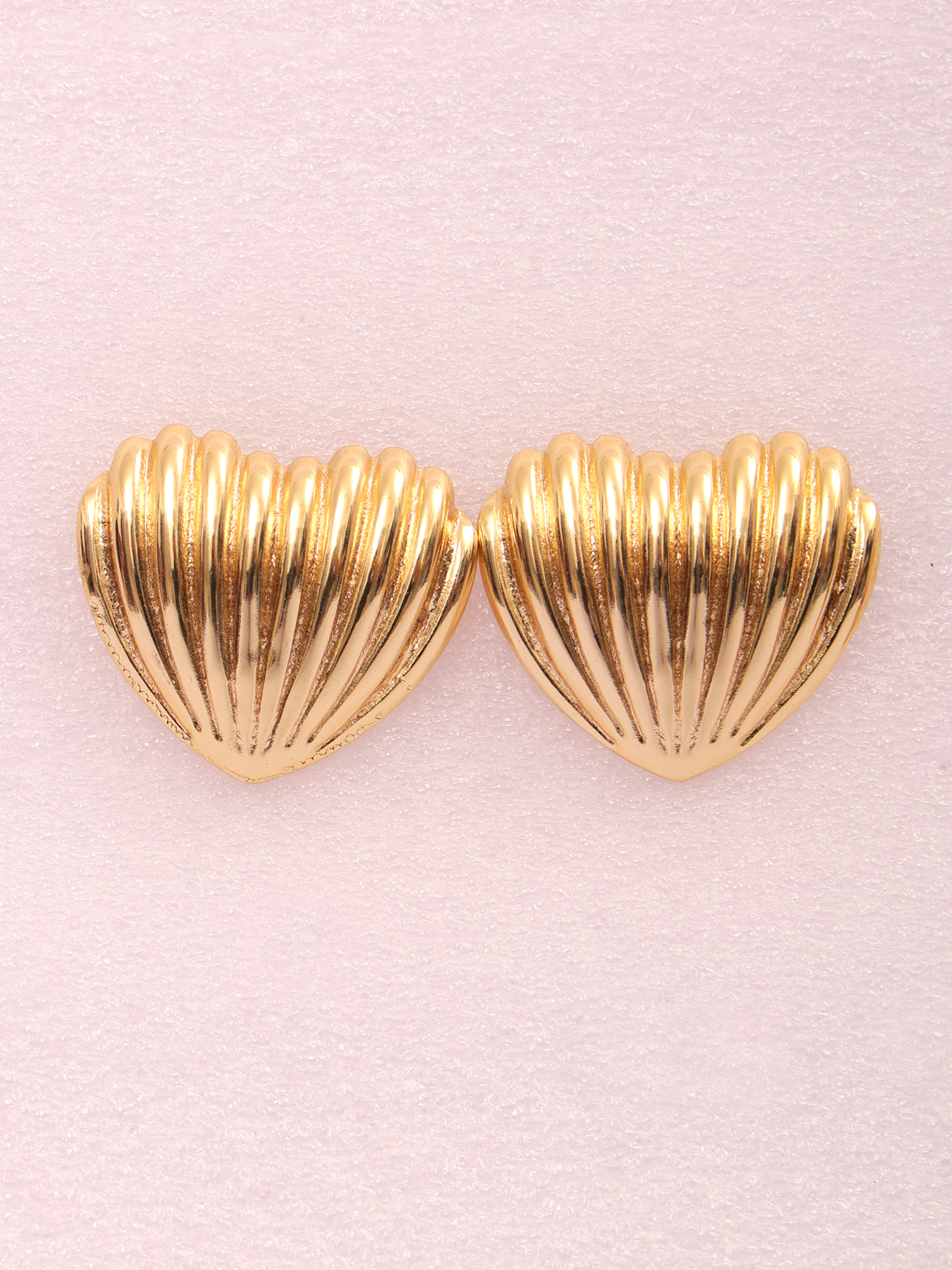 Golden Heart Anti-Tarnish Stud Earrings