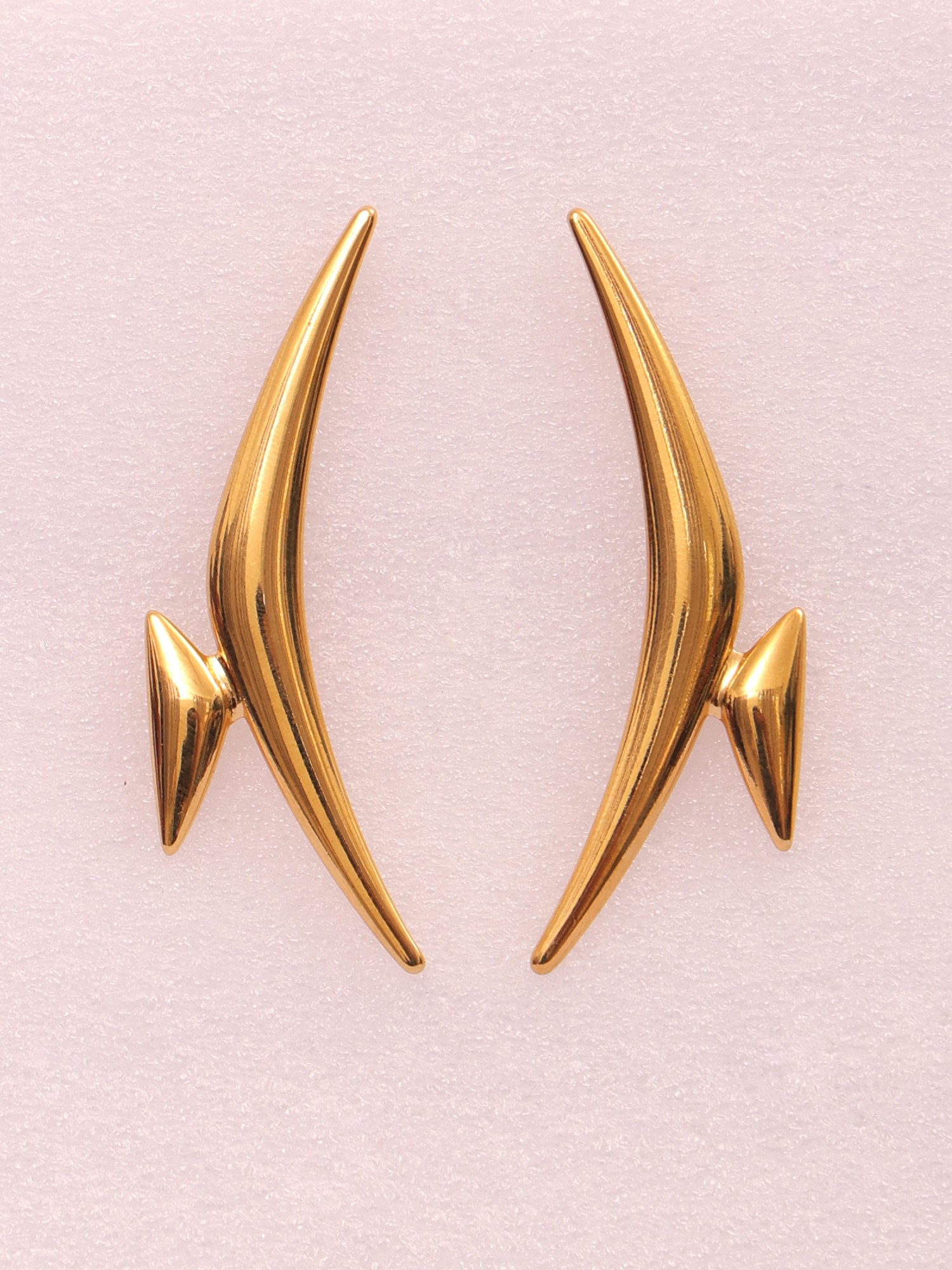 Lightning Curve Anti-Tarnish Statement Earrings