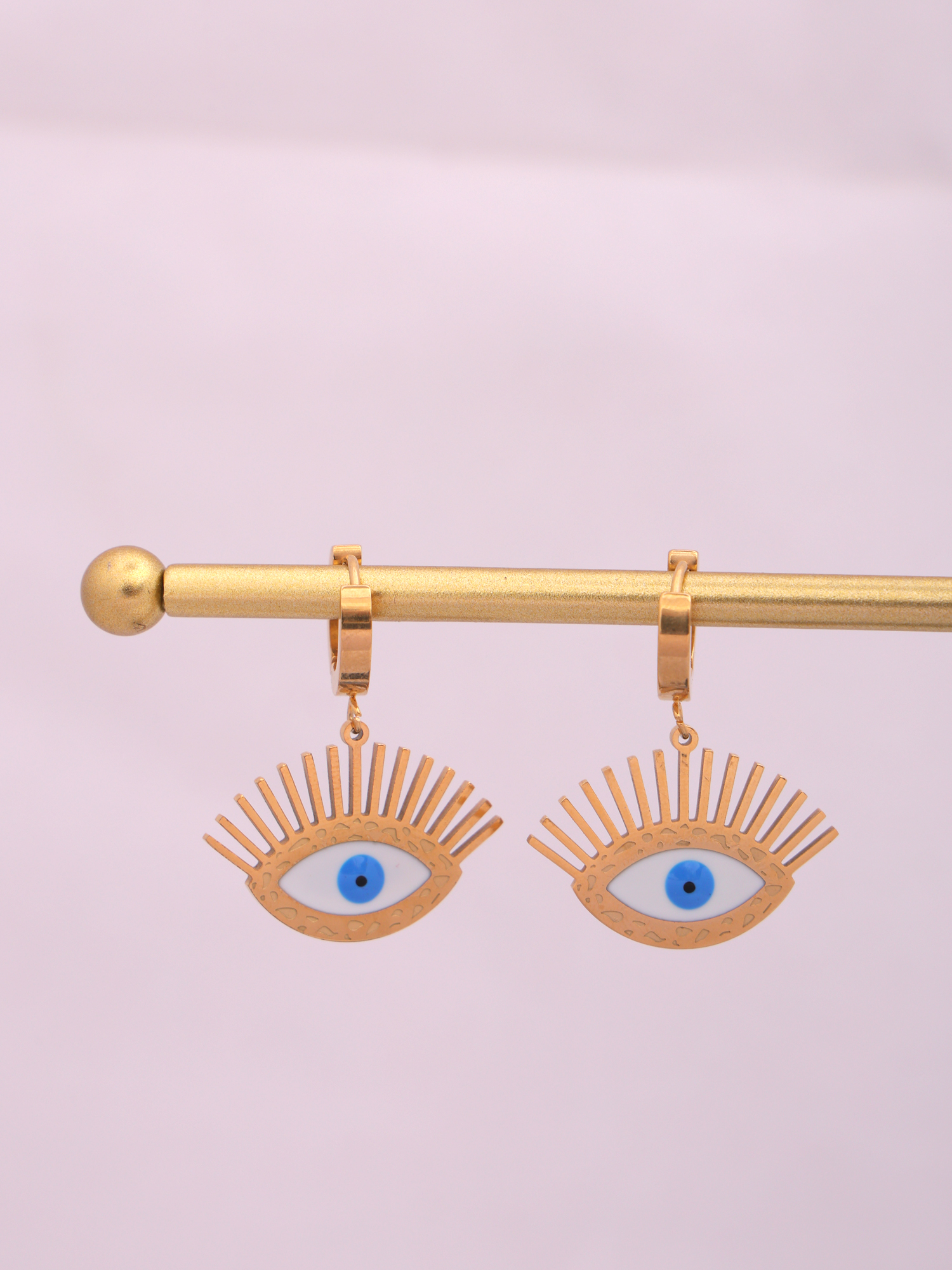 Evil Eye Anti-Tarnish Hoop Earrings