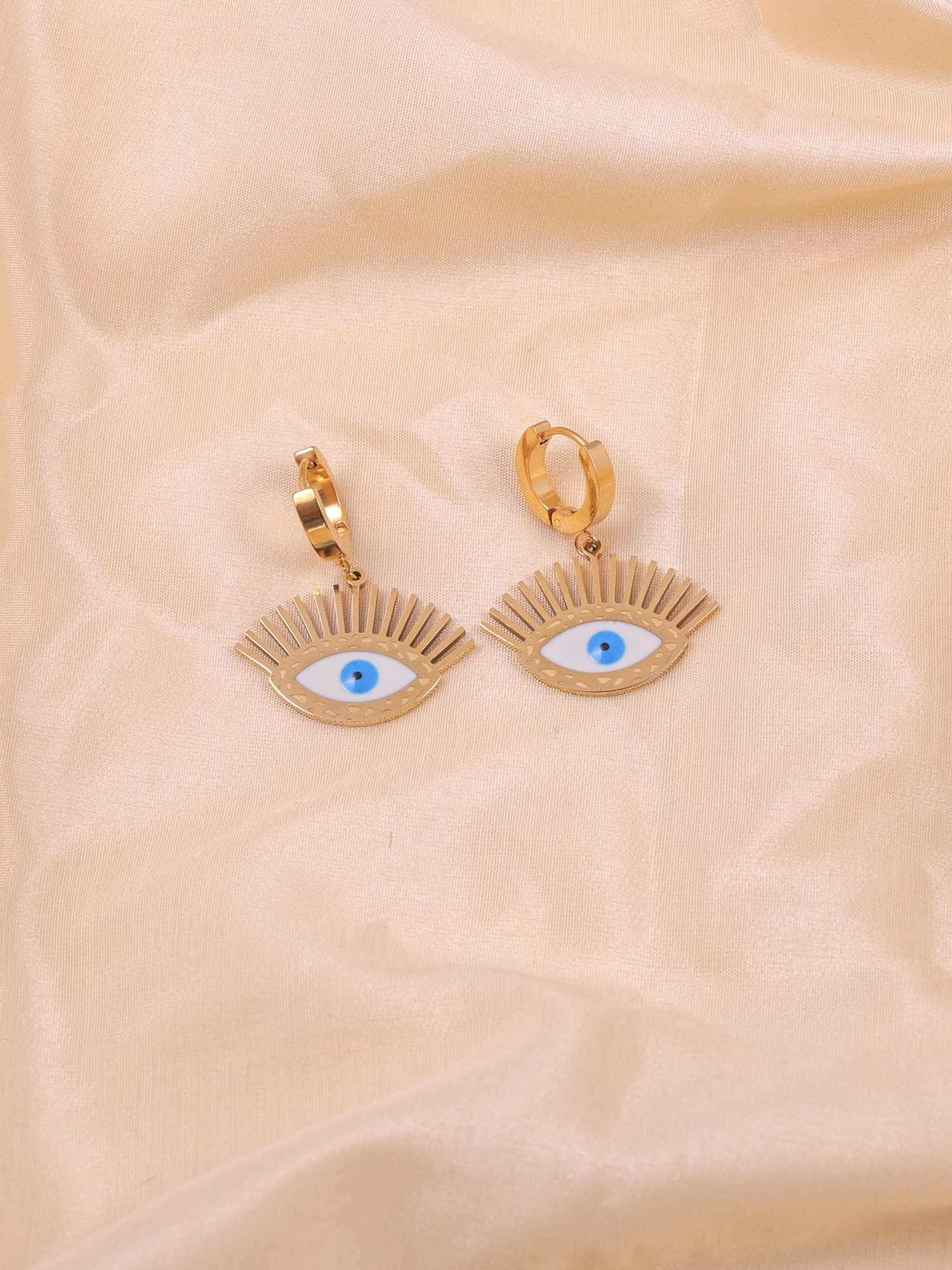 Evil Eye Anti-Tarnish Hoop Earrings