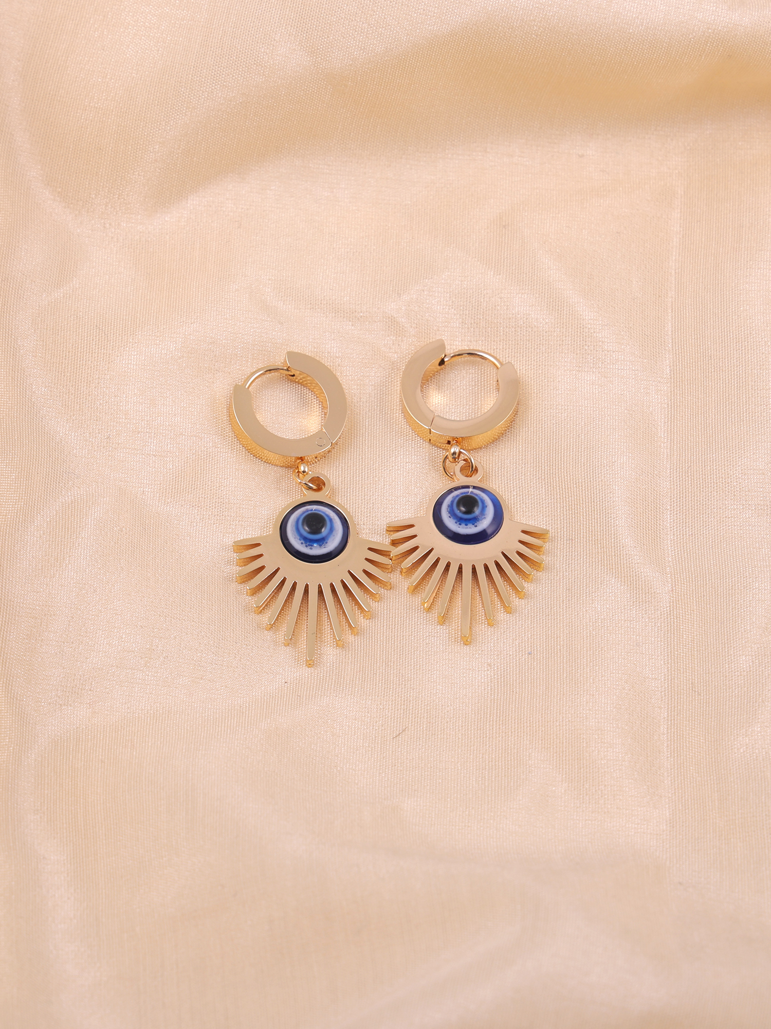 Radiant Evil Eye Anti-Tarnish Hoop Earrings