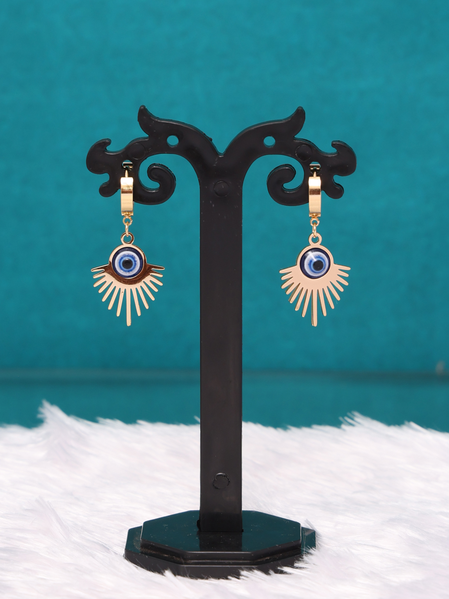 Radiant Evil Eye Anti-Tarnish Hoop Earrings