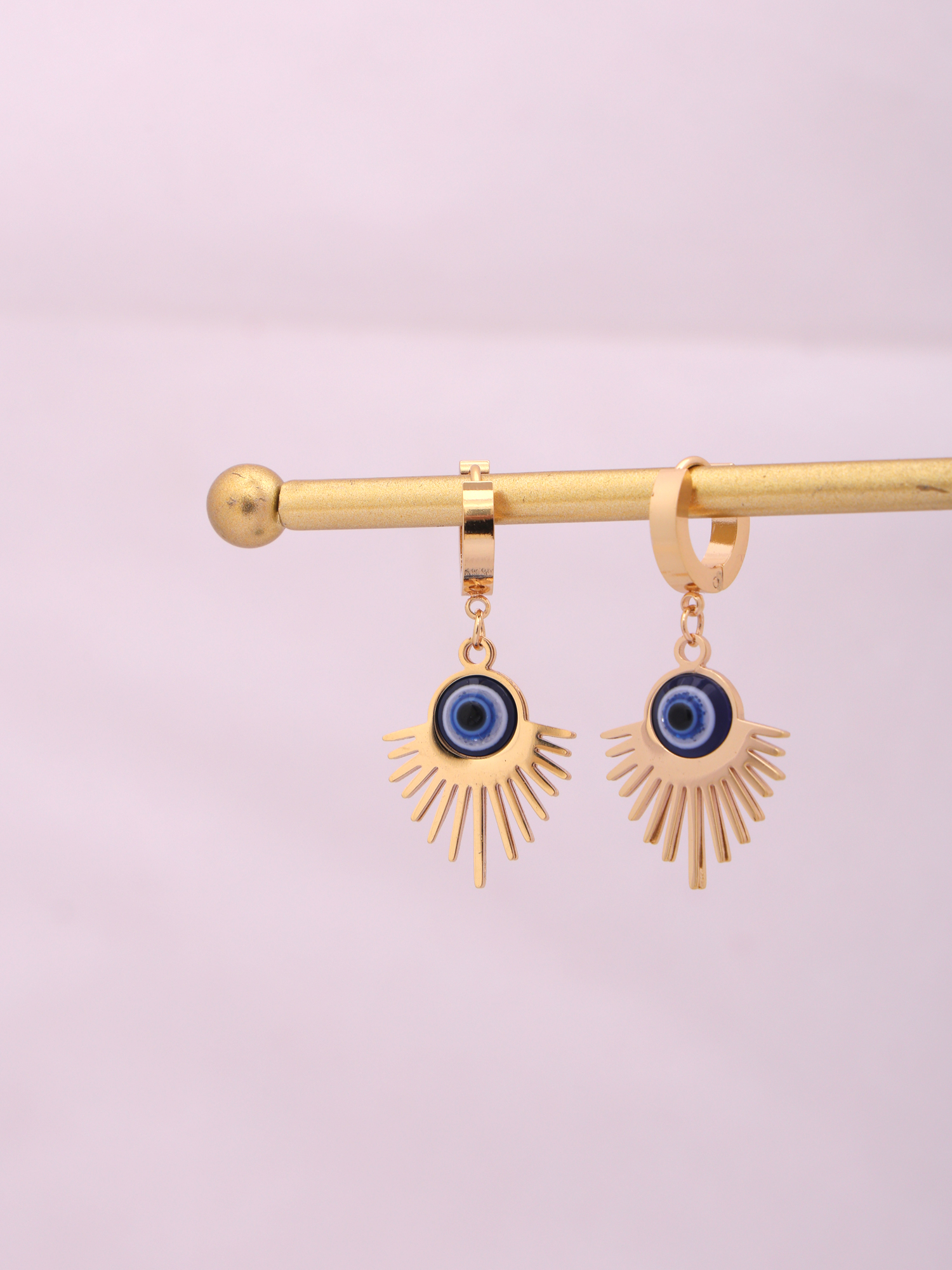 Radiant Evil Eye Anti-Tarnish Hoop Earrings