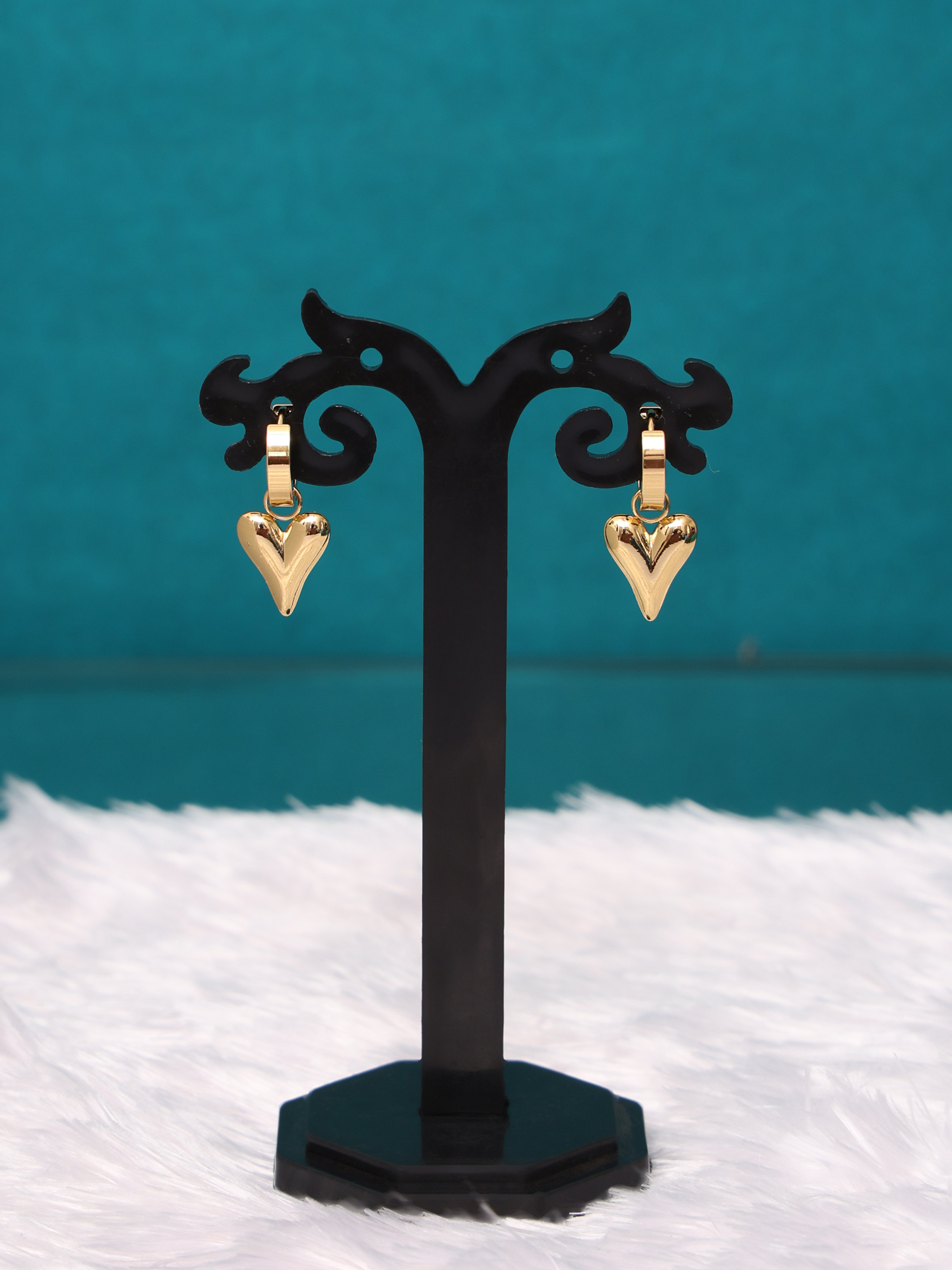 Golden Heart Drop Anti-Tarnish Earrings