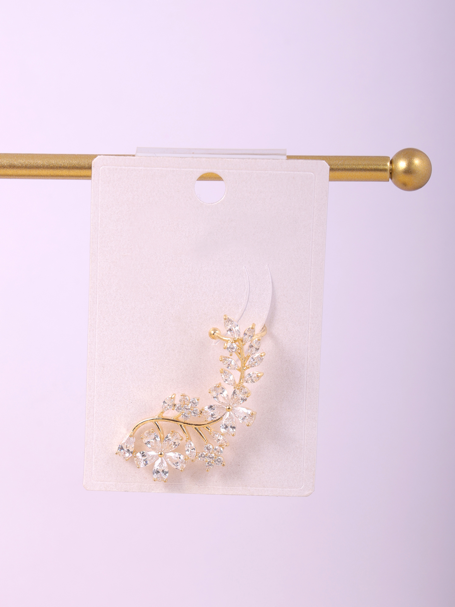Golden Blossom Crystal Ear Cuff Earring