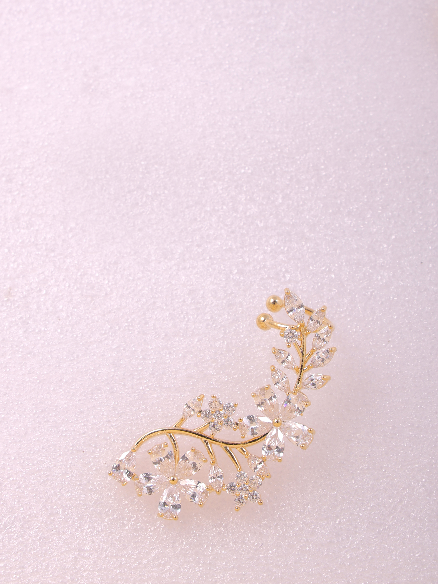 Golden Blossom Crystal Ear Cuff Earring