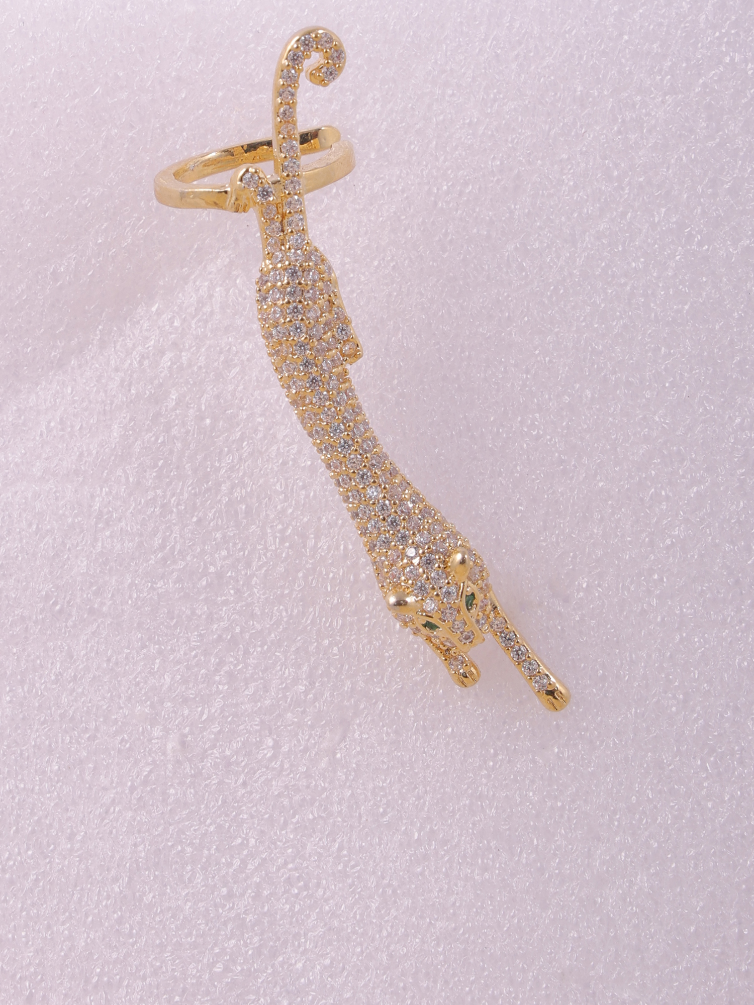 Golden Leopard Crystal Ear Cuff Earring