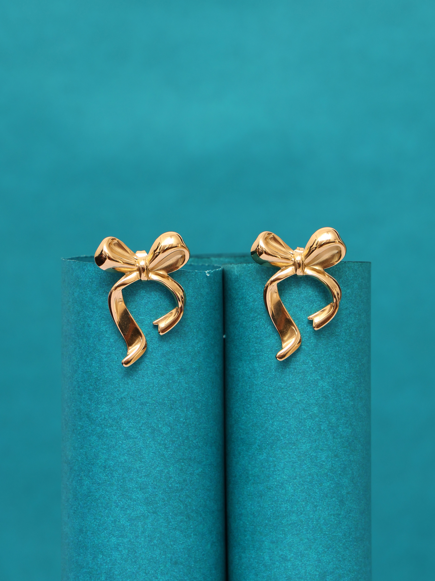 Bow Bliss Anti-Tarnish Gold Earrings