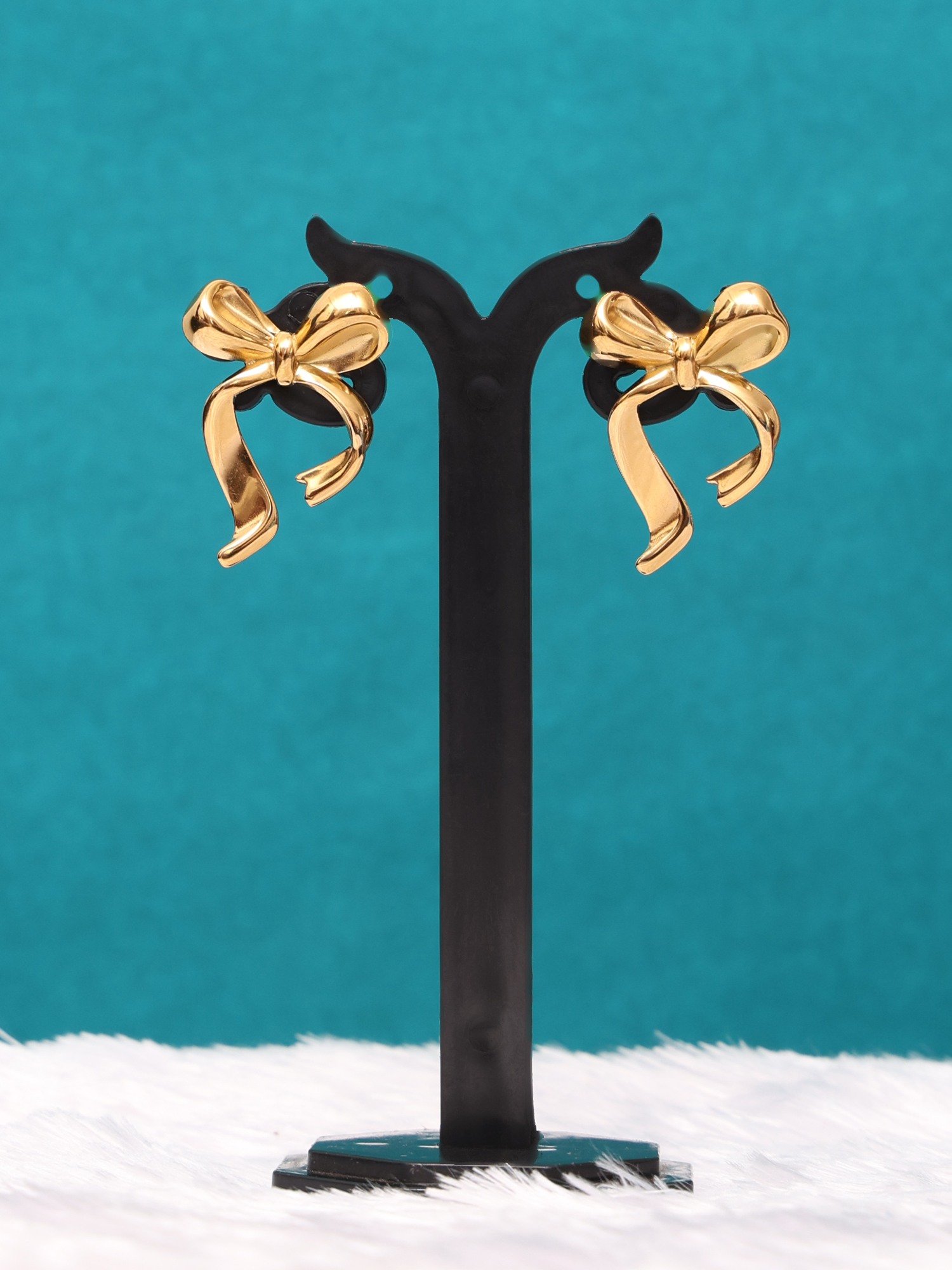 Bow Bliss Anti-Tarnish Gold Earrings