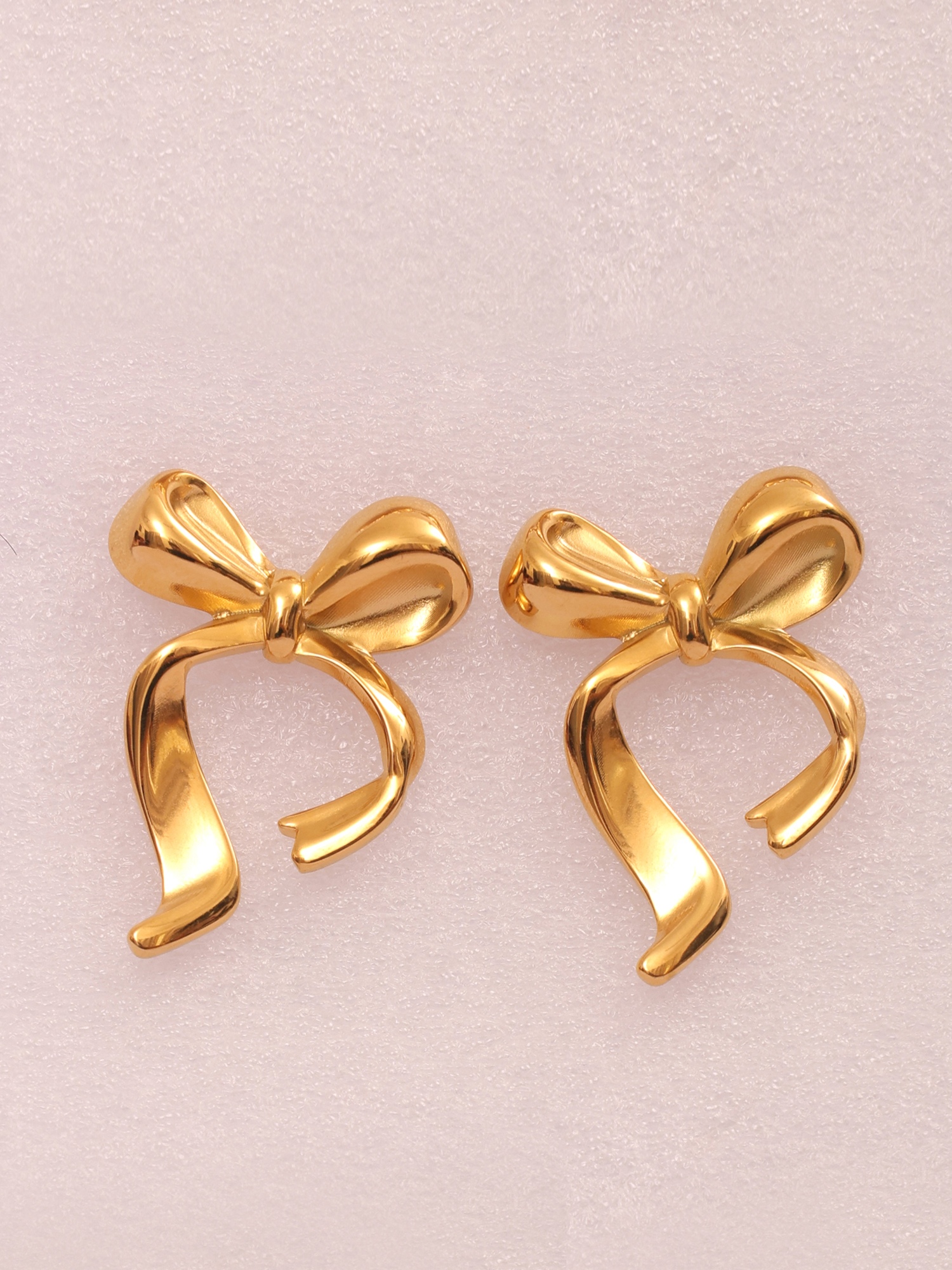 Bow Bliss Anti-Tarnish Gold Earrings