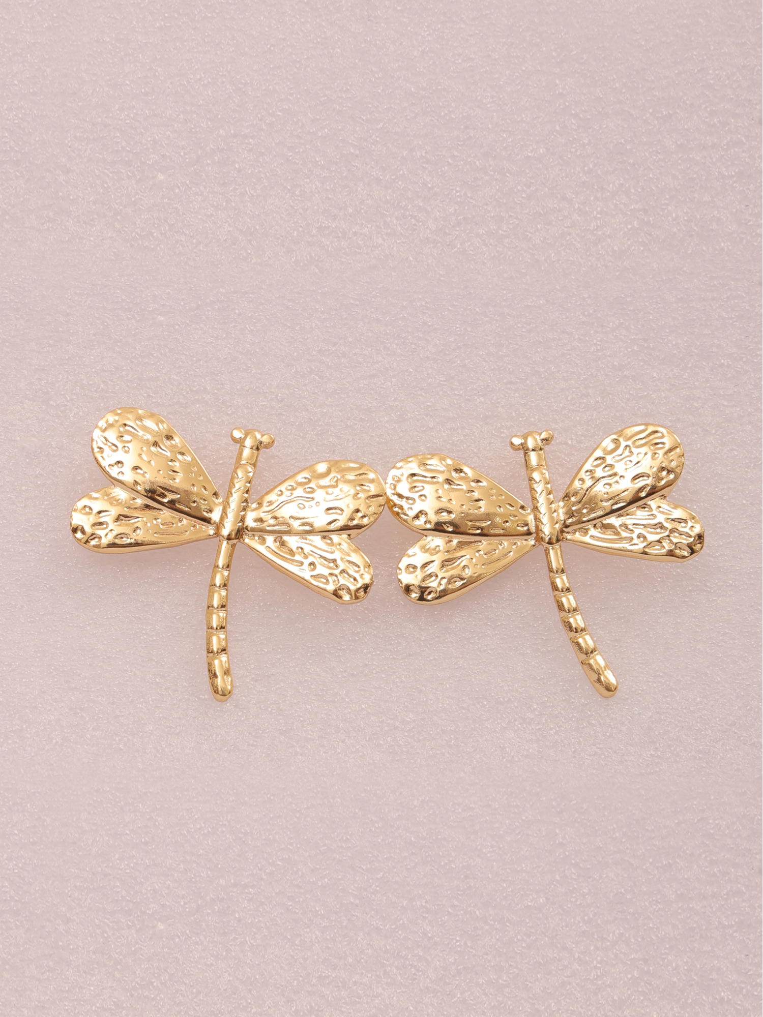 Golden Dragonfly Anti-Tarnish Earrings