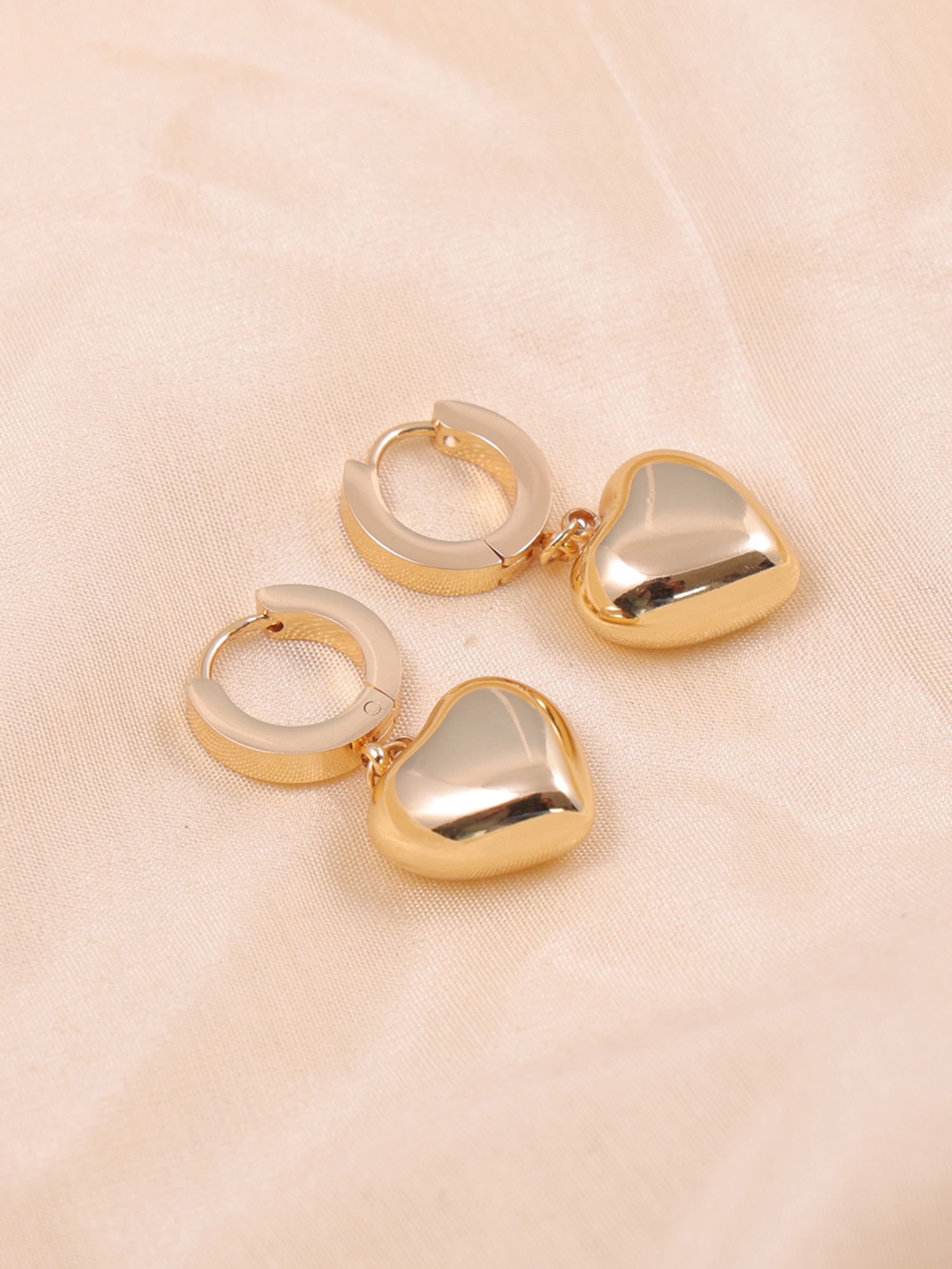 Golden Heart Hoop Anti-Tarnish Earrings