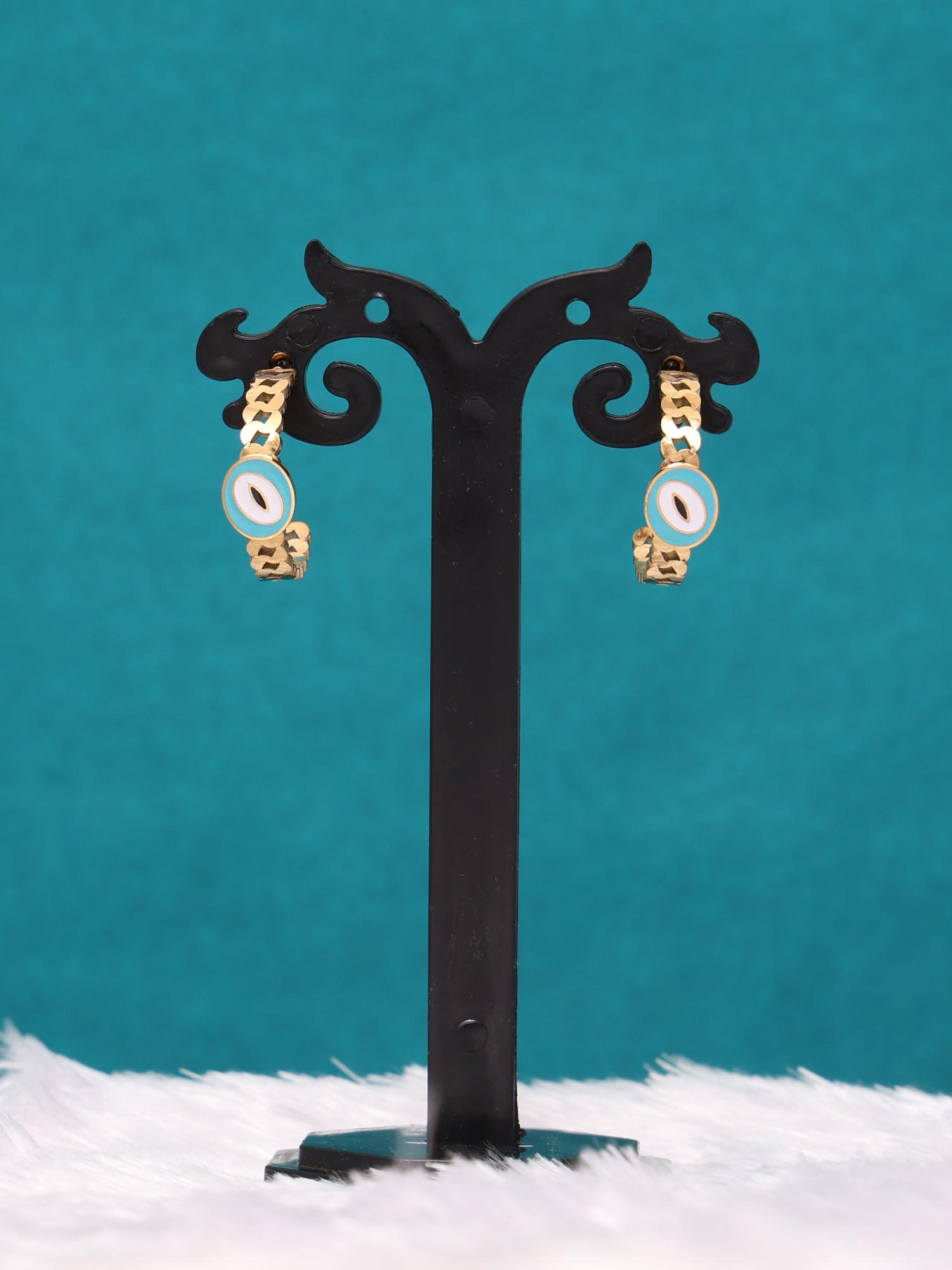 Nazar Glow Anti-Tarnish Hoop Earrings