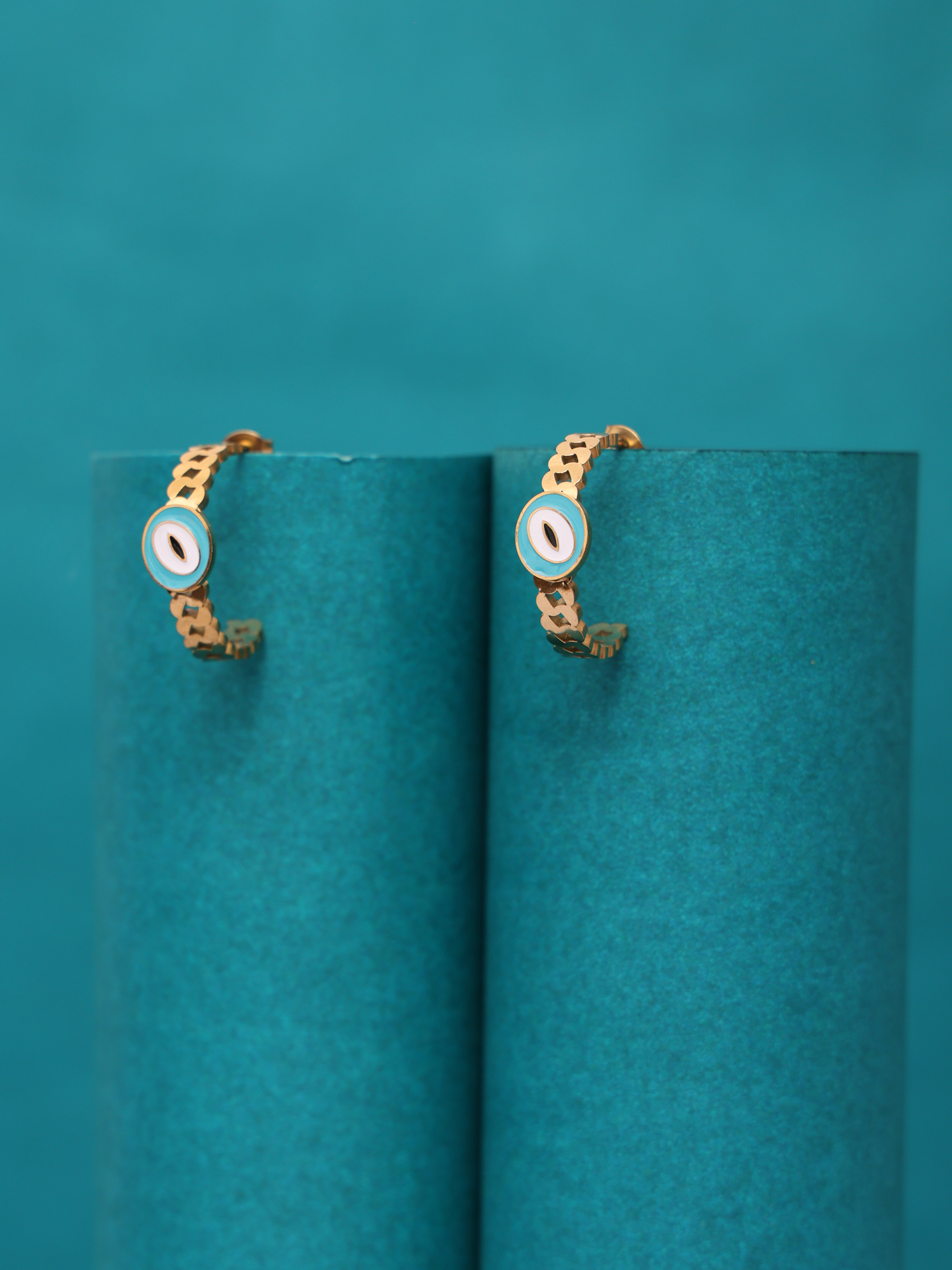 Nazar Glow Anti-Tarnish Hoop Earrings