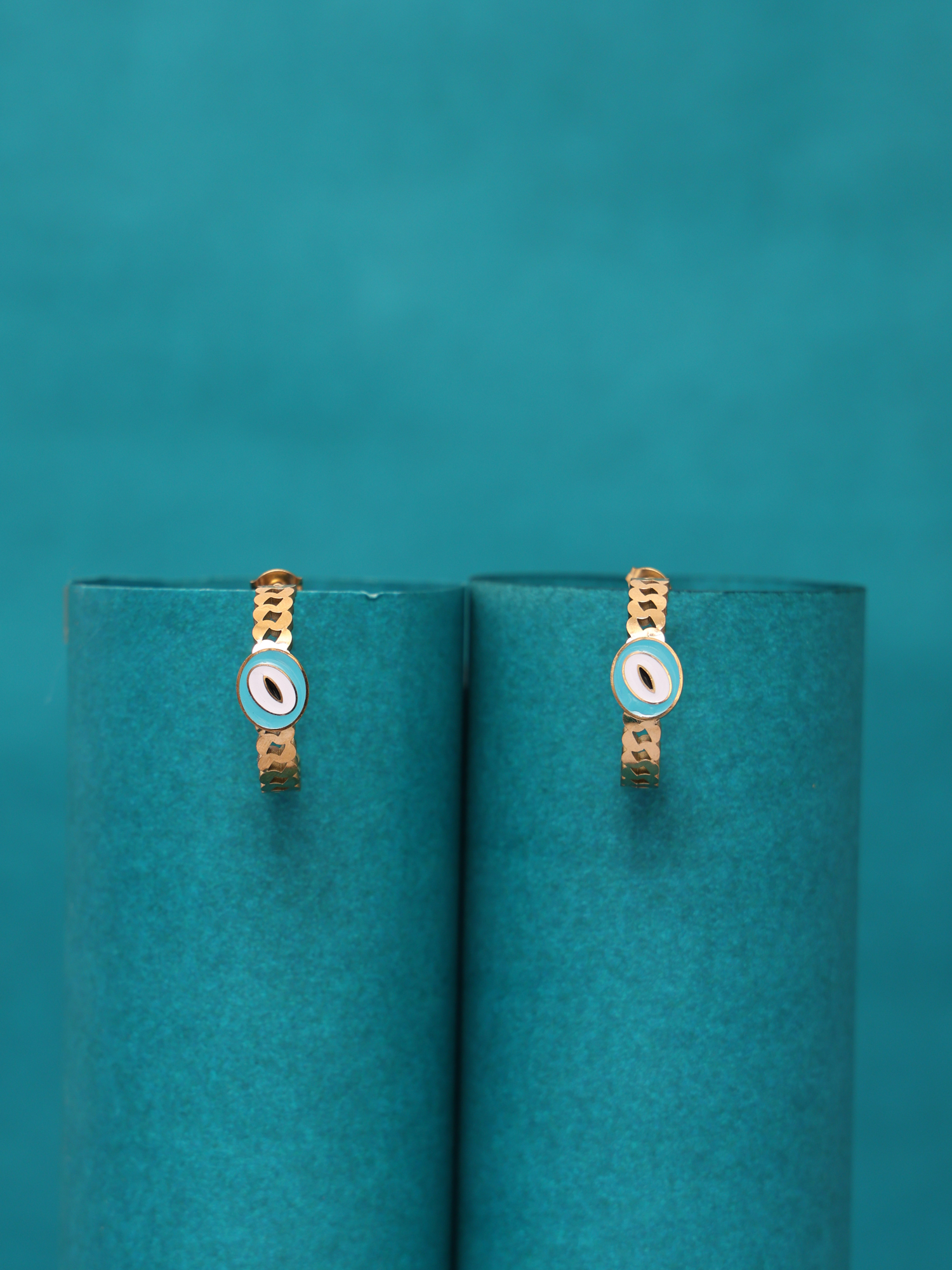 Nazar Glow Anti-Tarnish Hoop Earrings